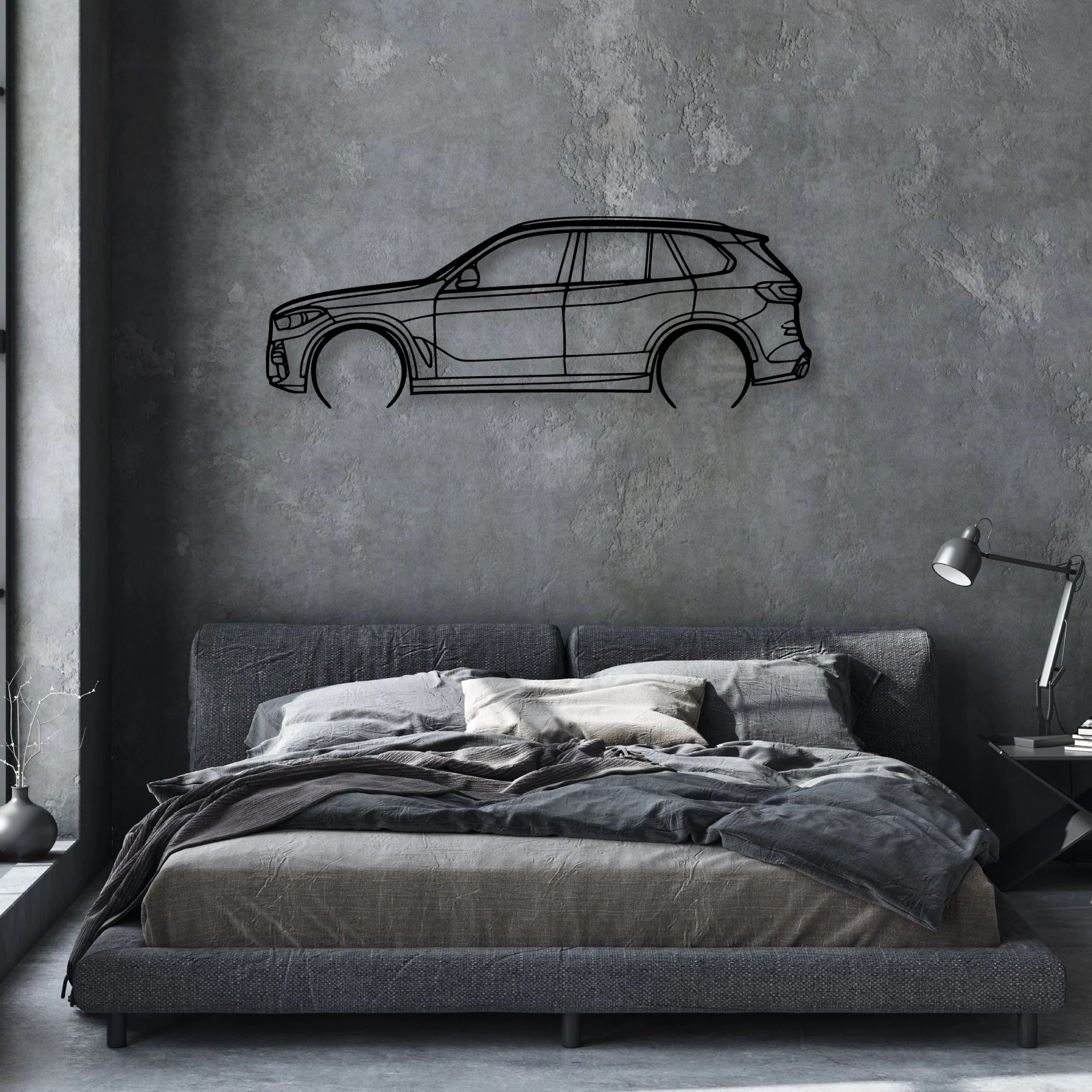 X5 G05 2 Classic Silhouette Metal Wall Art - Automotive Garage Decor