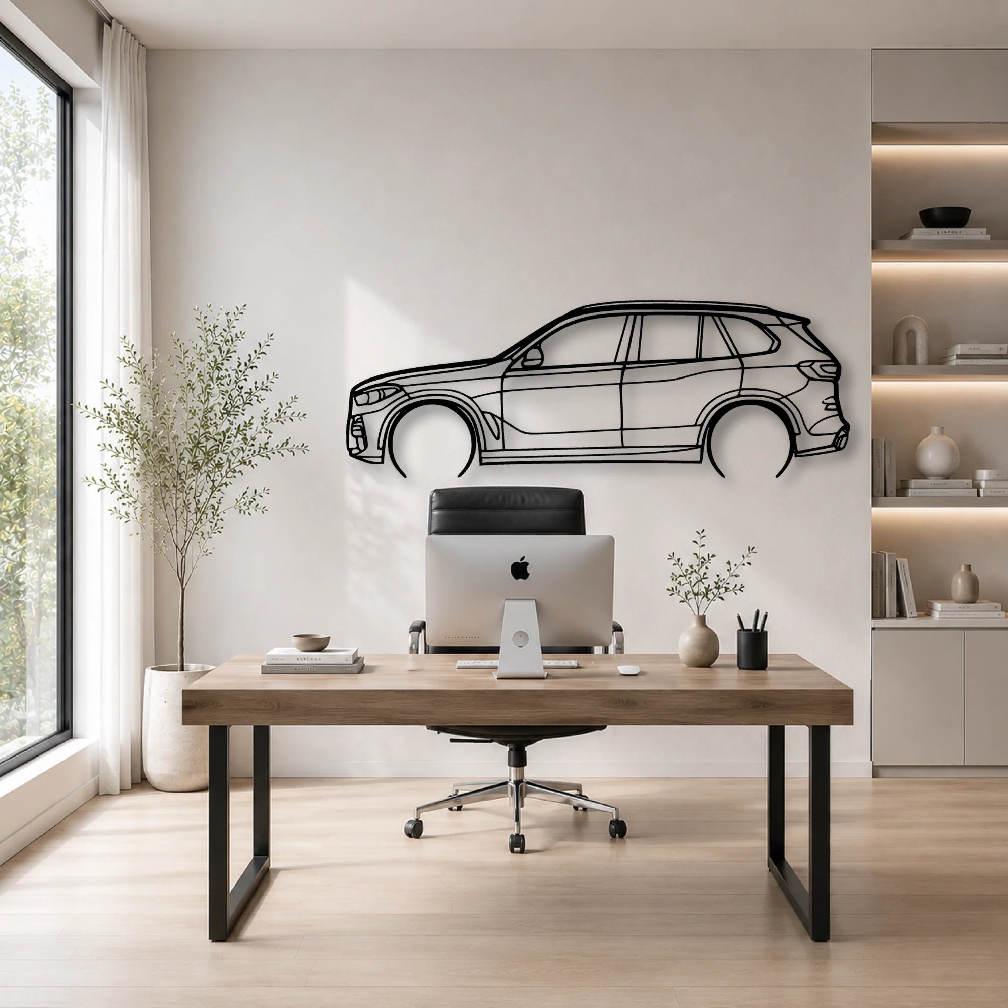 X5 G05 2 Classic Silhouette Metal Wall Art - Automotive Garage Decor
