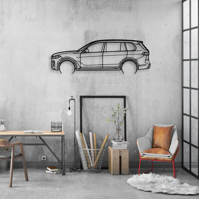 X7 2020 Classic Silhouette Metal Wall Art - Automotive Garage Decor