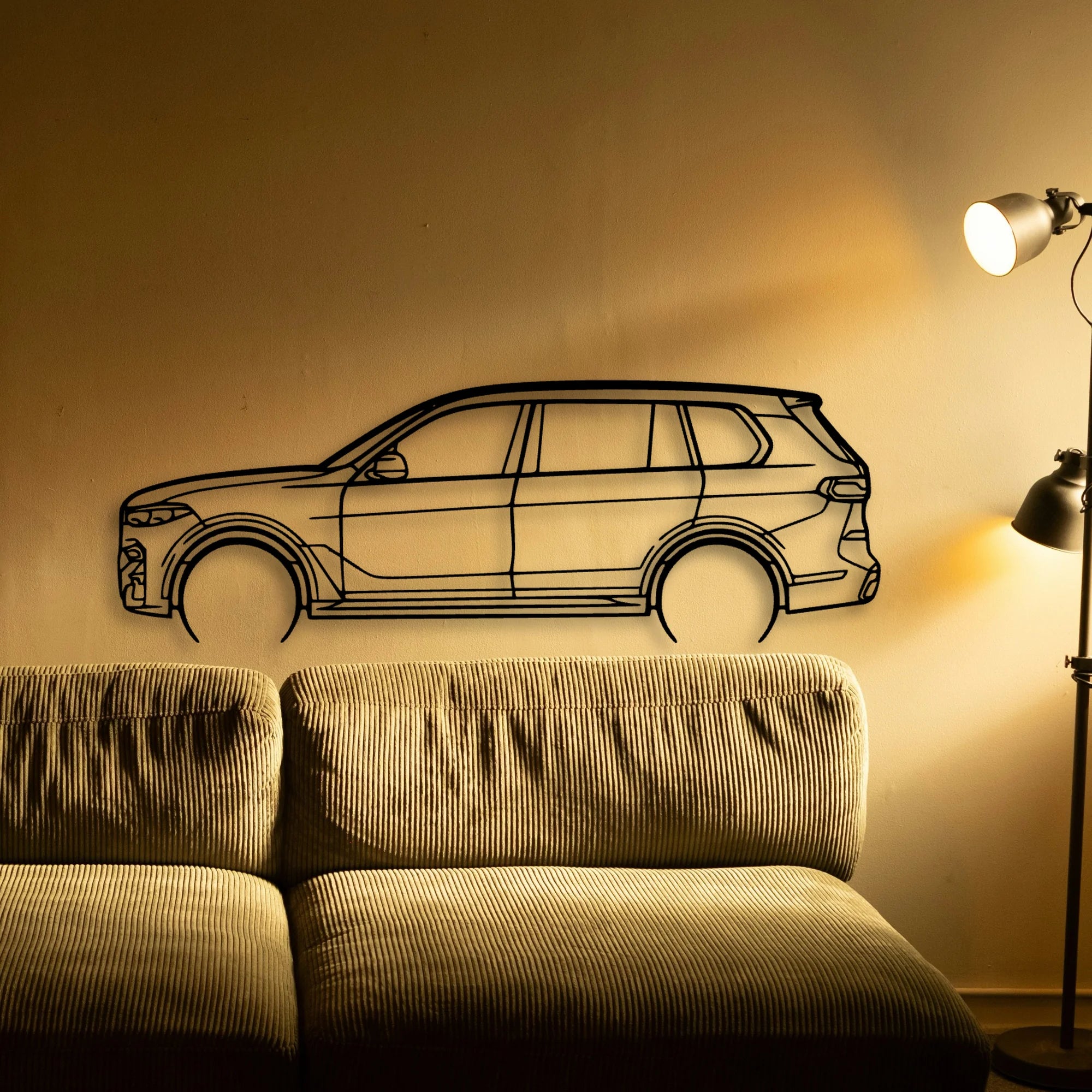 X7 2020 Classic Silhouette Metal Wall Art - Automotive Garage Decor
