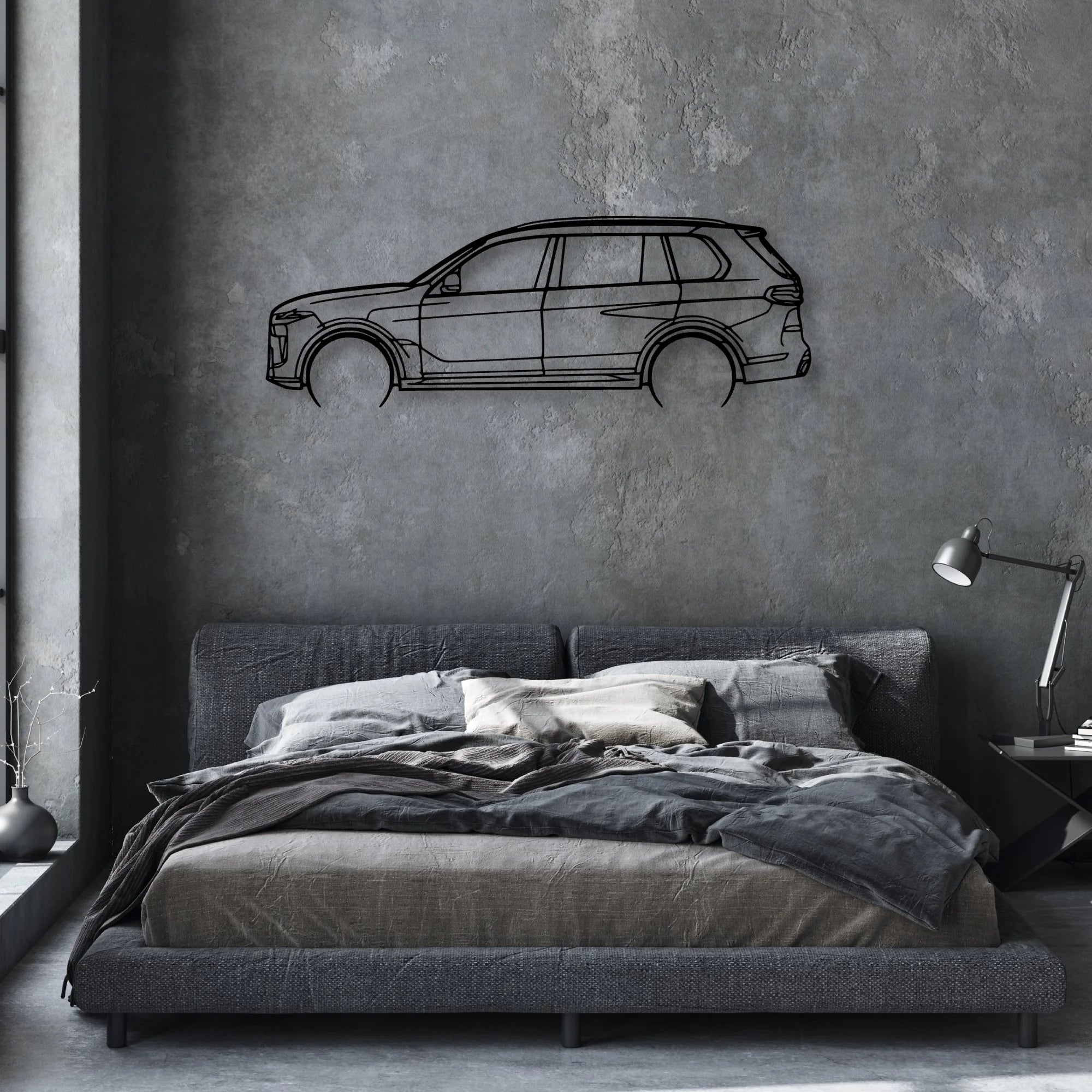 X7 2023 Classic Silhouette Metal Wall Art - Automotive Garage Decor