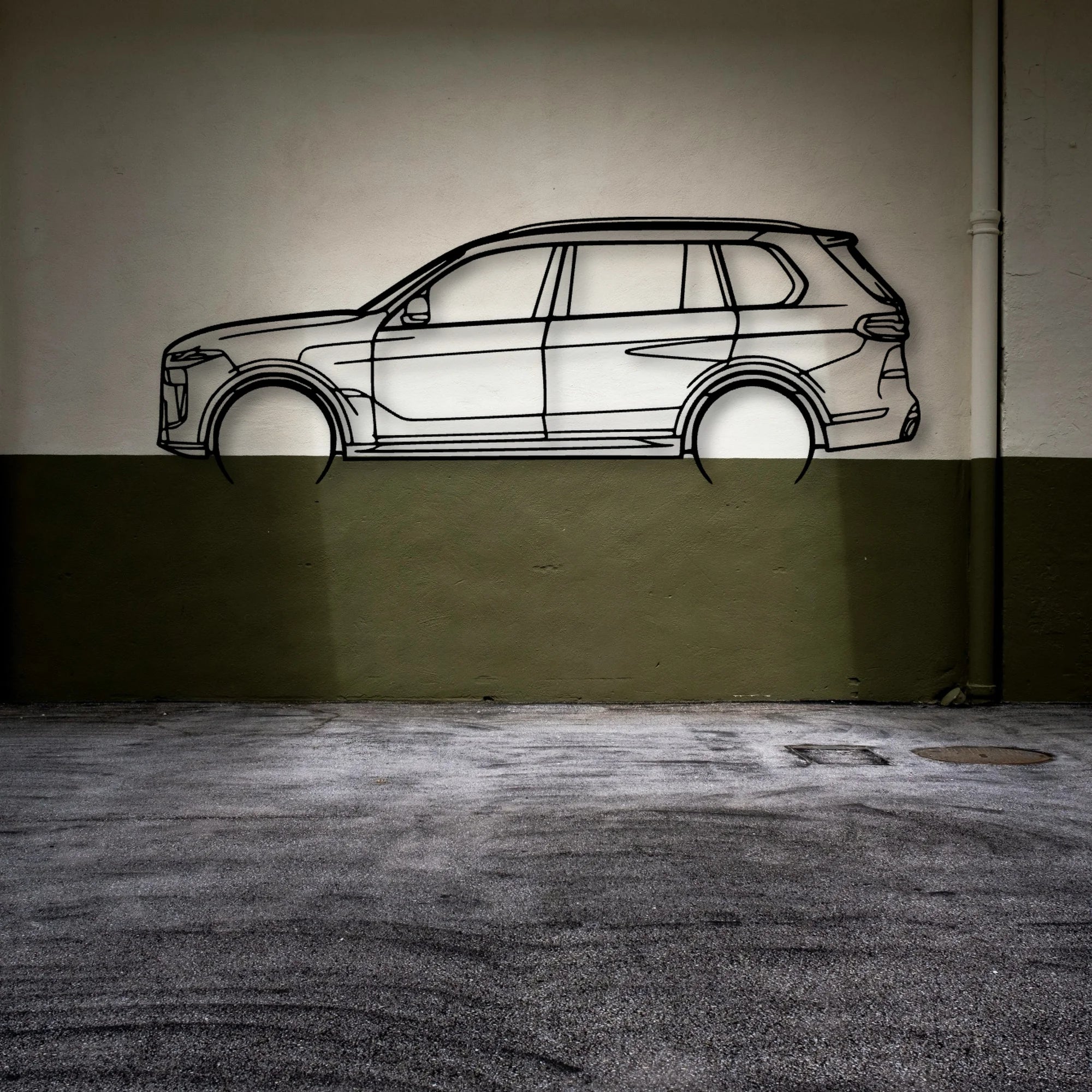 X7 2023 Classic Silhouette Metal Wall Art - Automotive Garage Decor