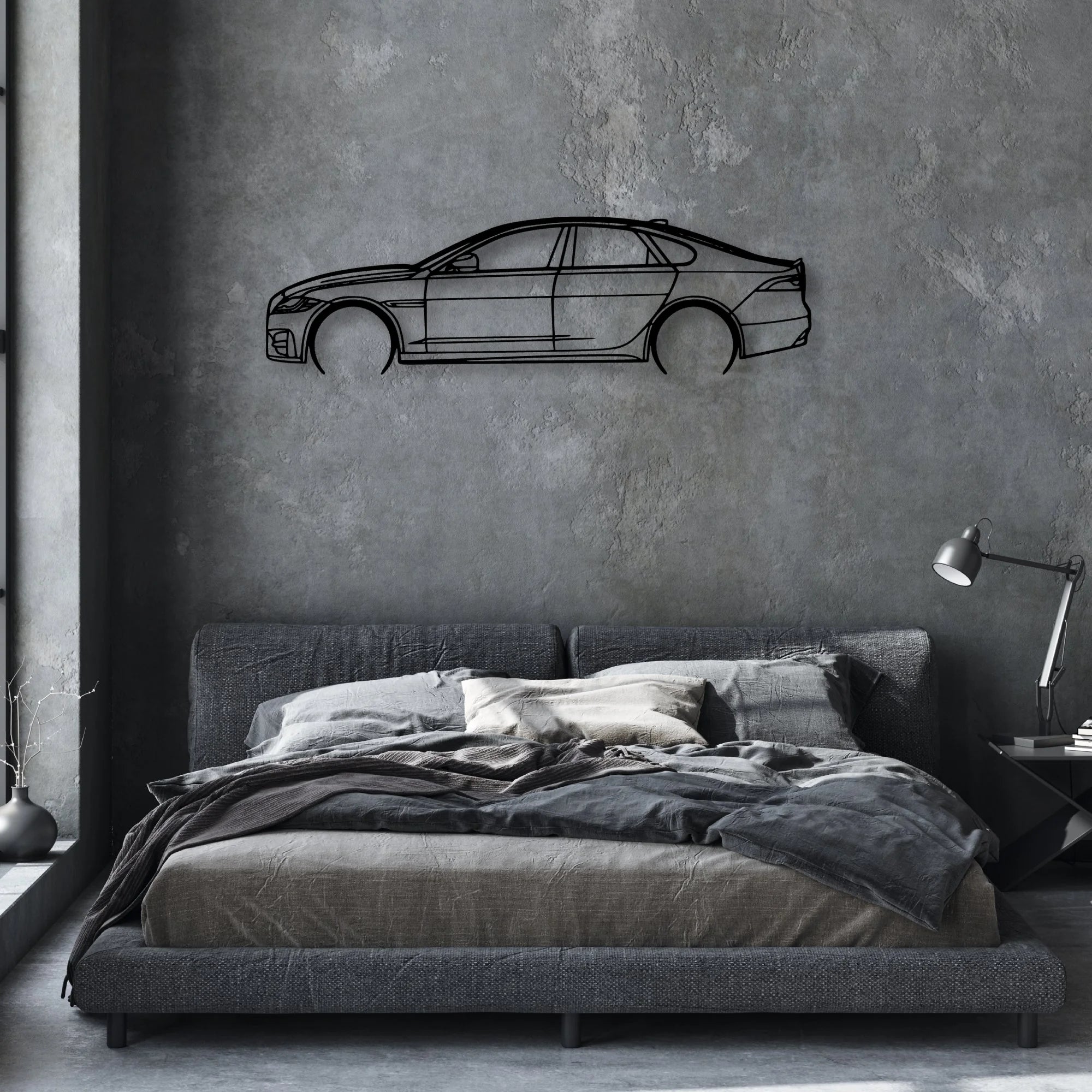 XF-R 2016 Classic Silhouette Metal Wall Art - Automotive Garage Decor
