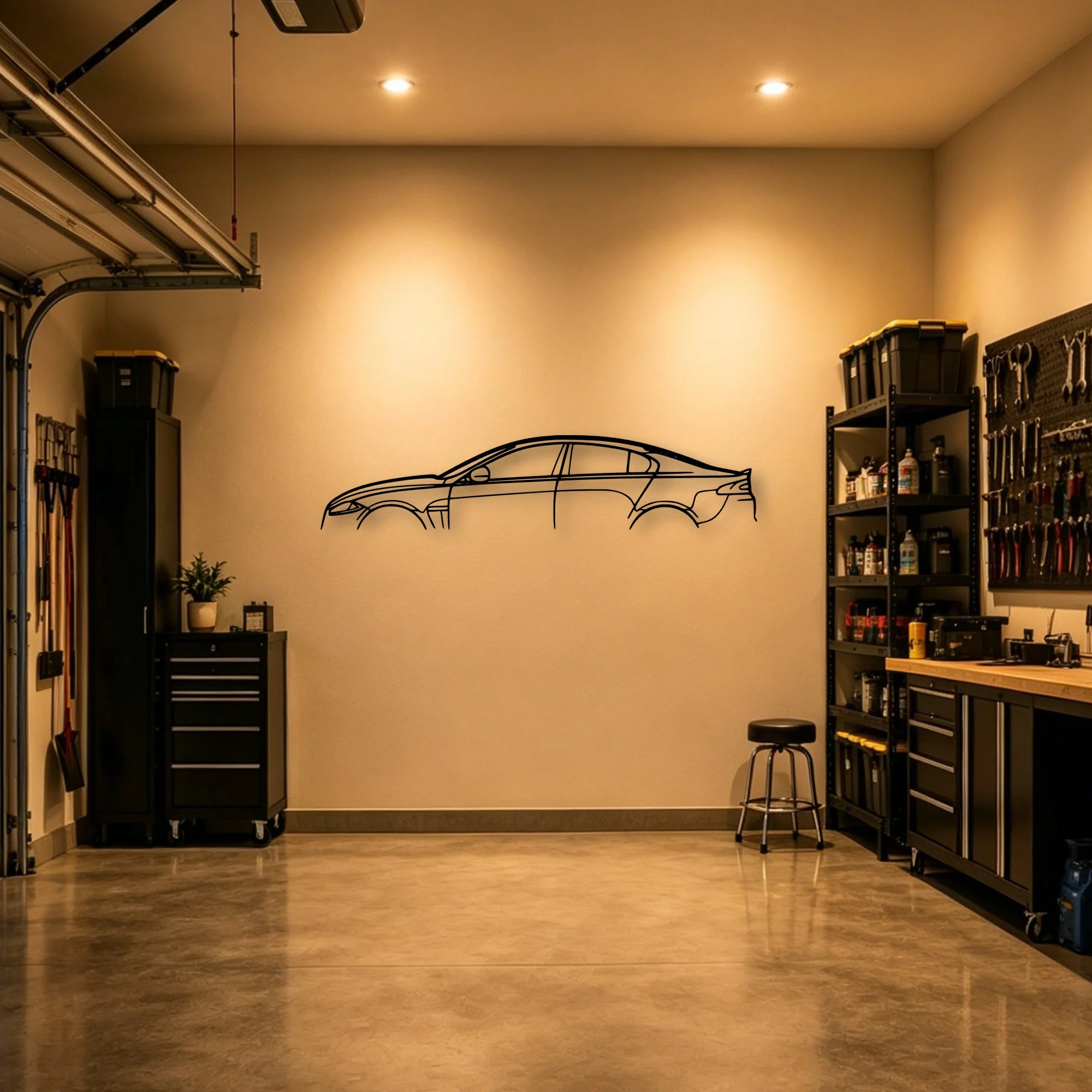 XF R 2012 Classic Silhouette Metal Wall Art - Automotive Garage Decor