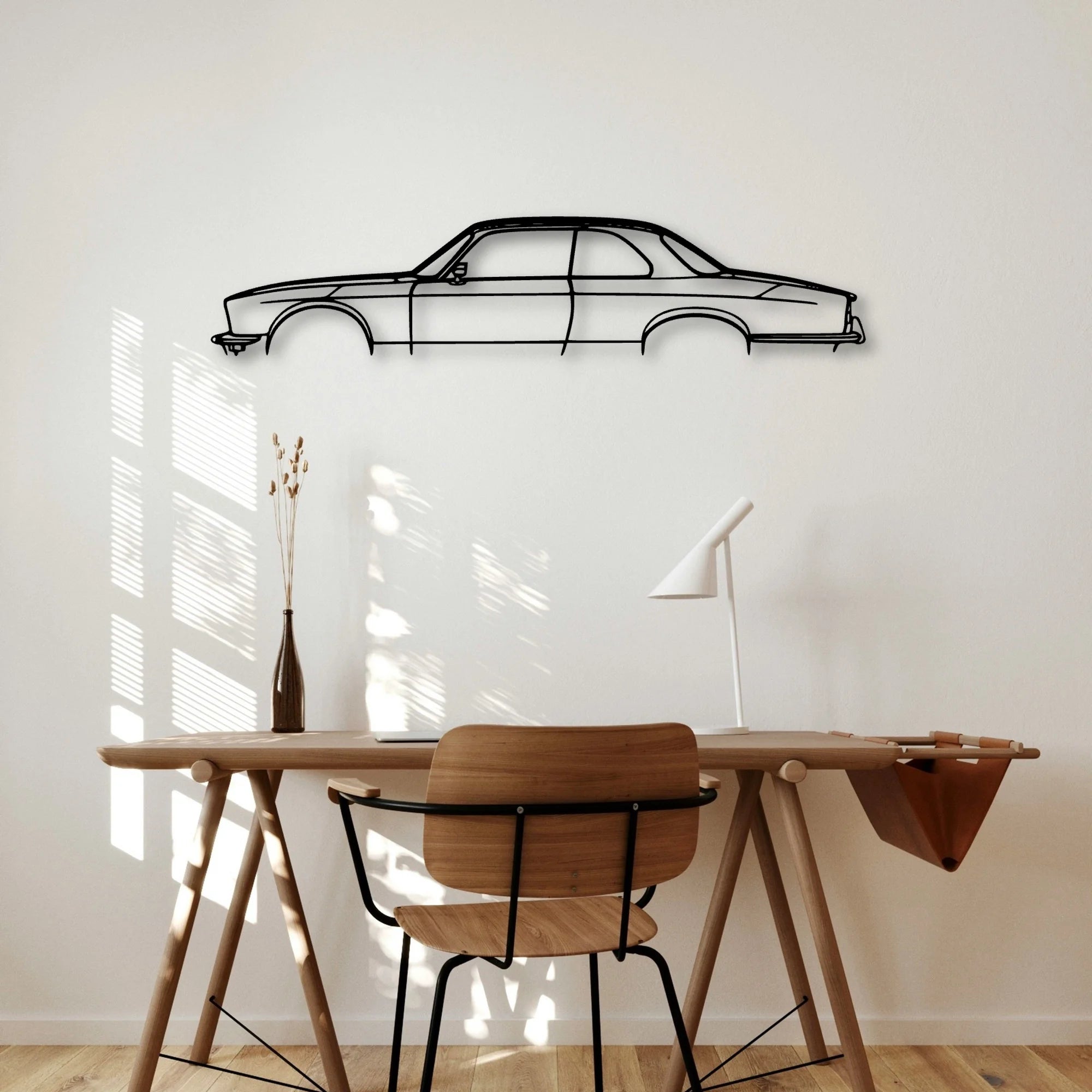 XJC 1976 Classic Silhouette Metal Wall Art - Automotive Garage Decor