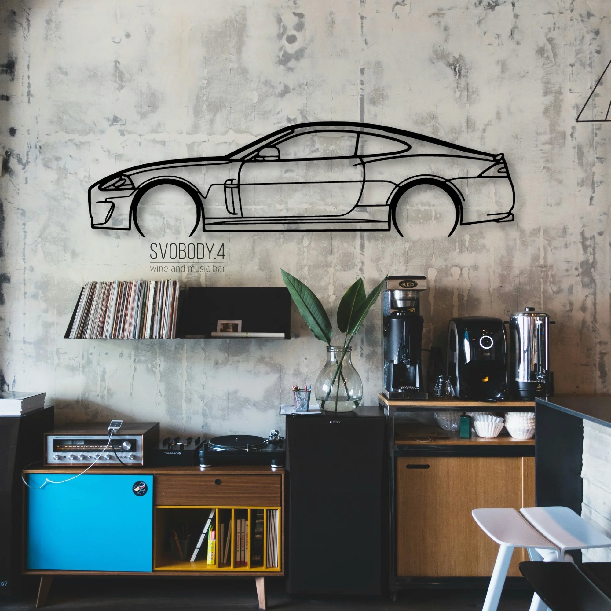 XK Classic Silhouette Metal Wall Art - Automotive Garage Decor