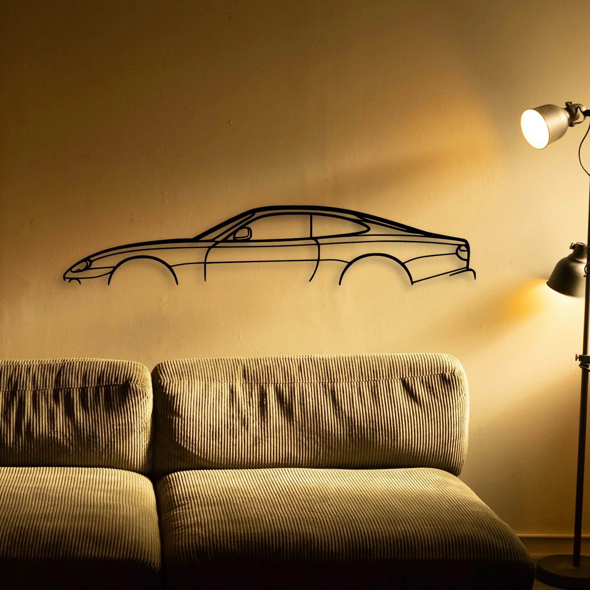 XK8 2000 Classic Silhouette Metal Wall Art - Automotive Garage Decor