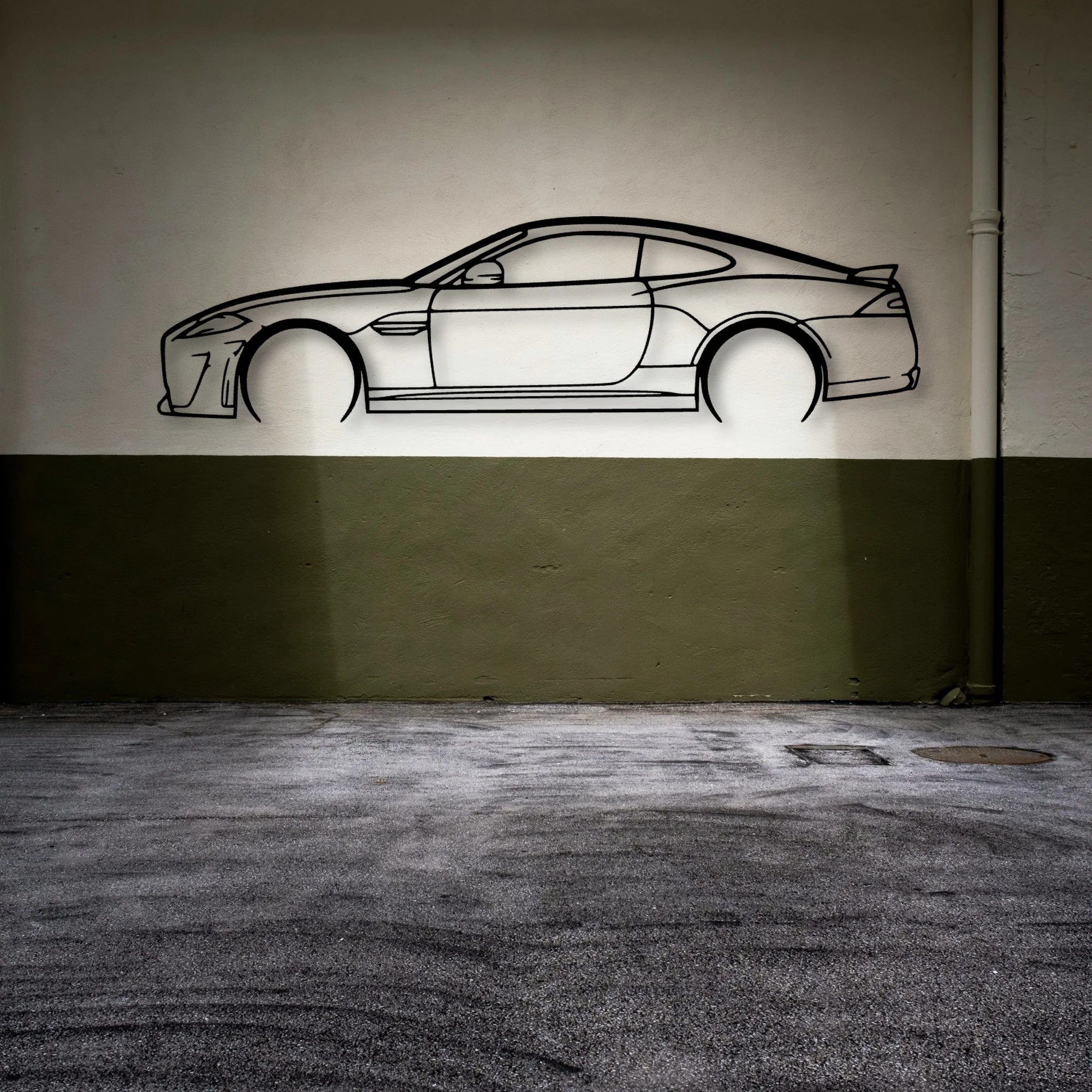 XKRS 2 Classic Silhouette Metal Wall Art - Automotive Garage Decor