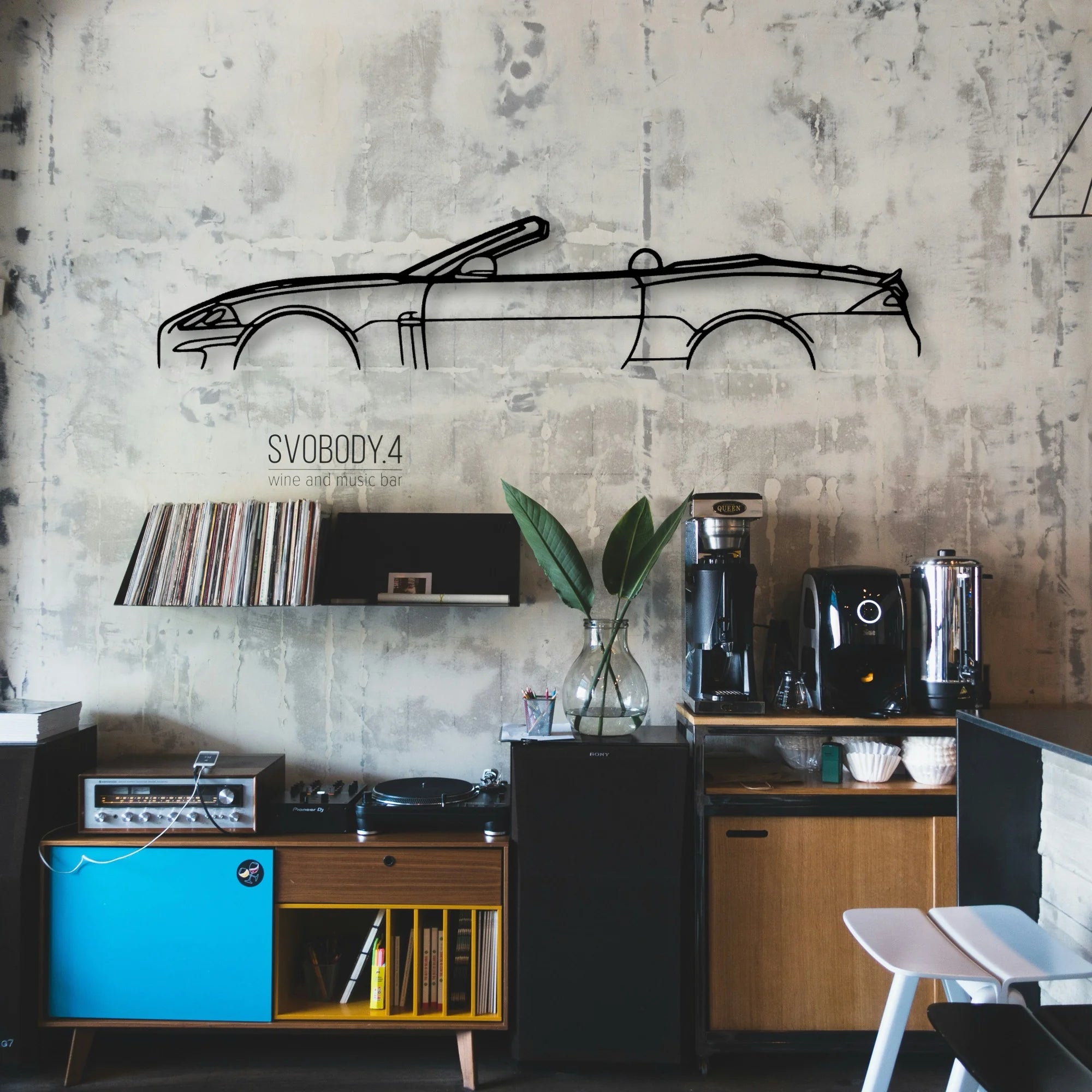 XKR Convertible 2011 Classic Silhouette Metal Wall Art - Automotive Garage Decor