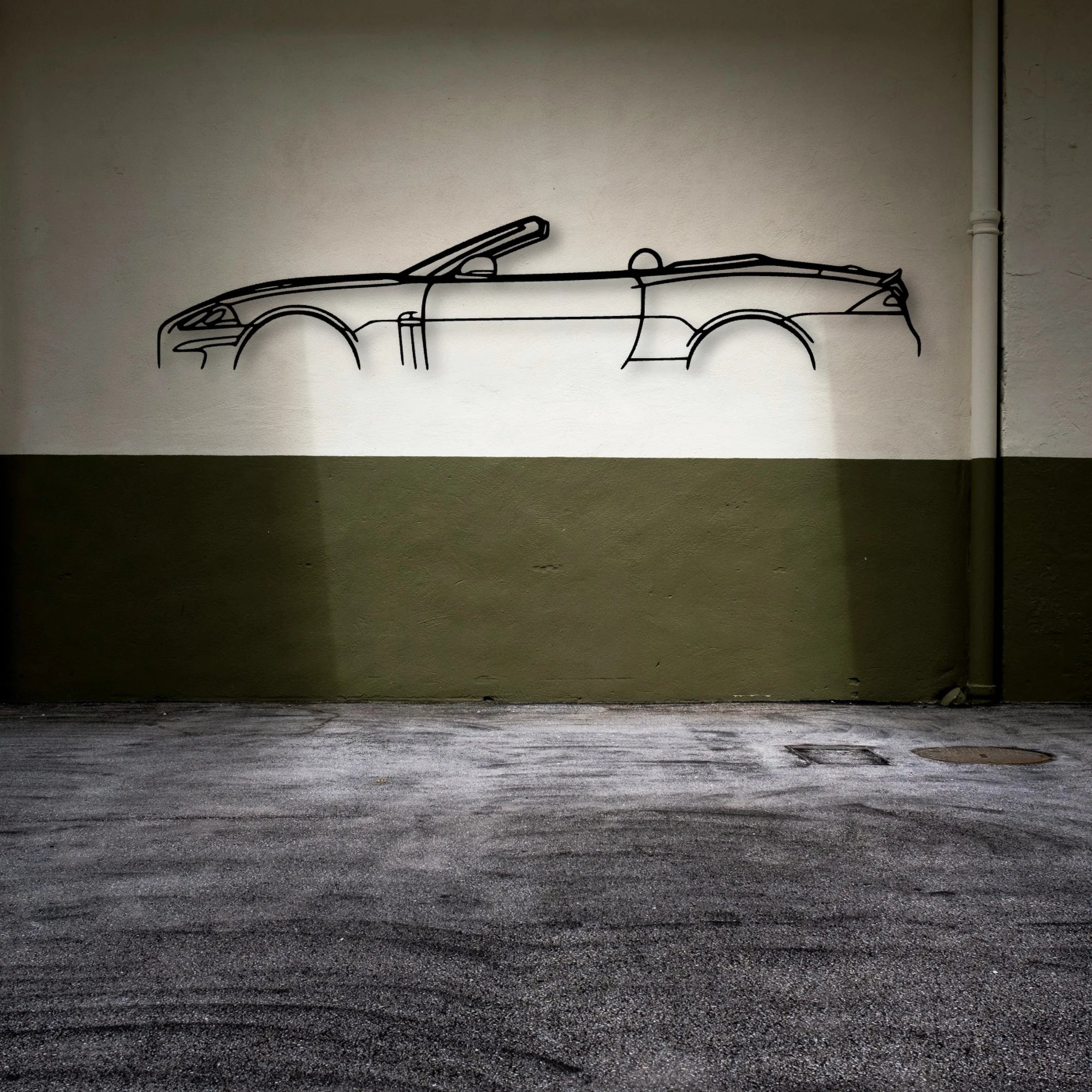 XKR Convertible 2011 Classic Silhouette Metal Wall Art - Automotive Garage Decor