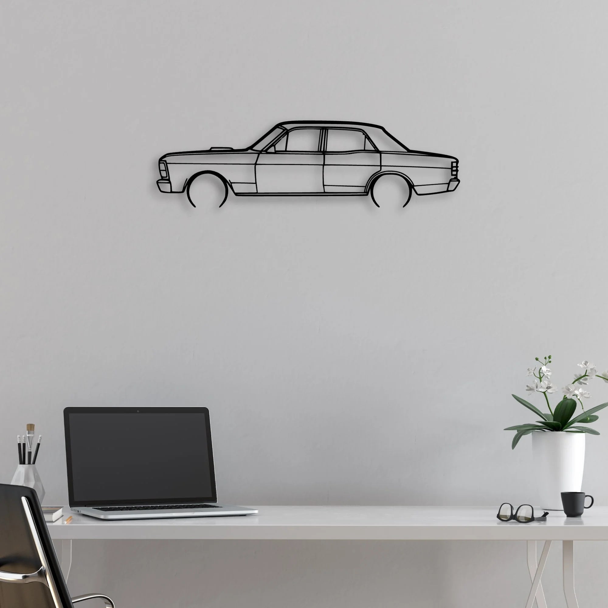 XY GT 1971 Classic Silhouette Metal Wall Art - Automotive Garage Decor