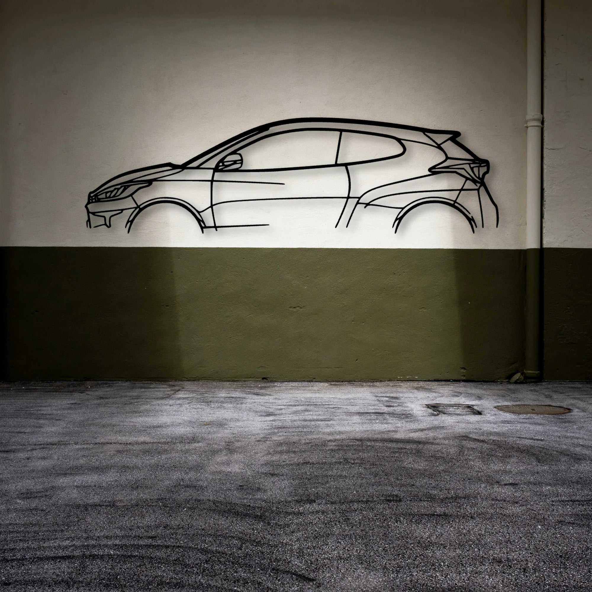 Yaris GR 2020 Classic Silhouette Metal Wall Art - Automotive Garage Decor