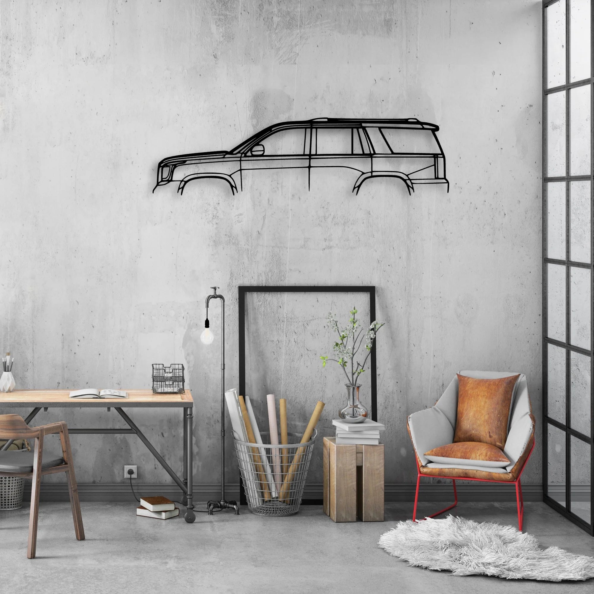 Yuk Denali 2016 Classic Silhouette Metal Wall Art - Automotive Garage Decor