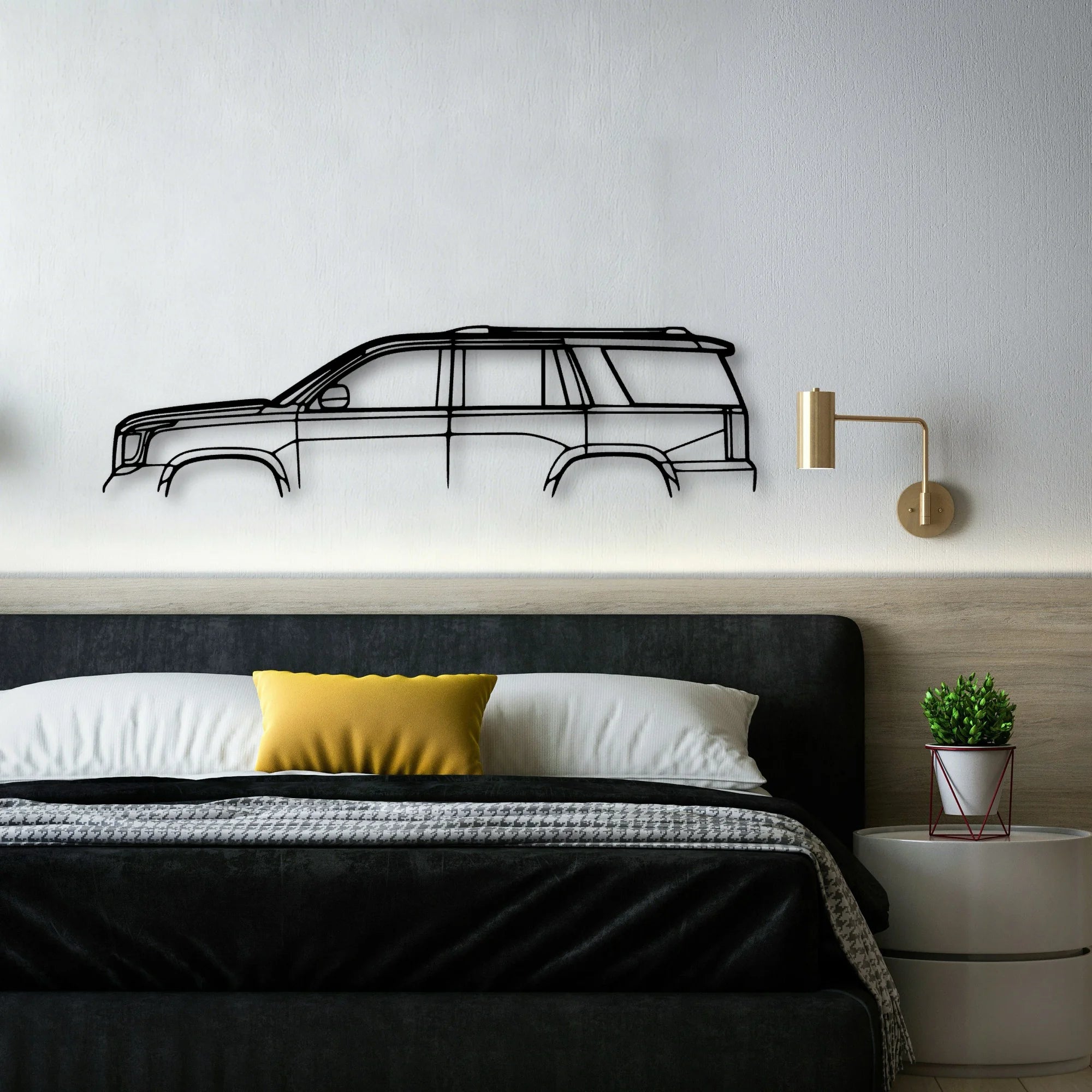 Yuk Denali 2016 Classic Silhouette Metal Wall Art - Automotive Garage Decor