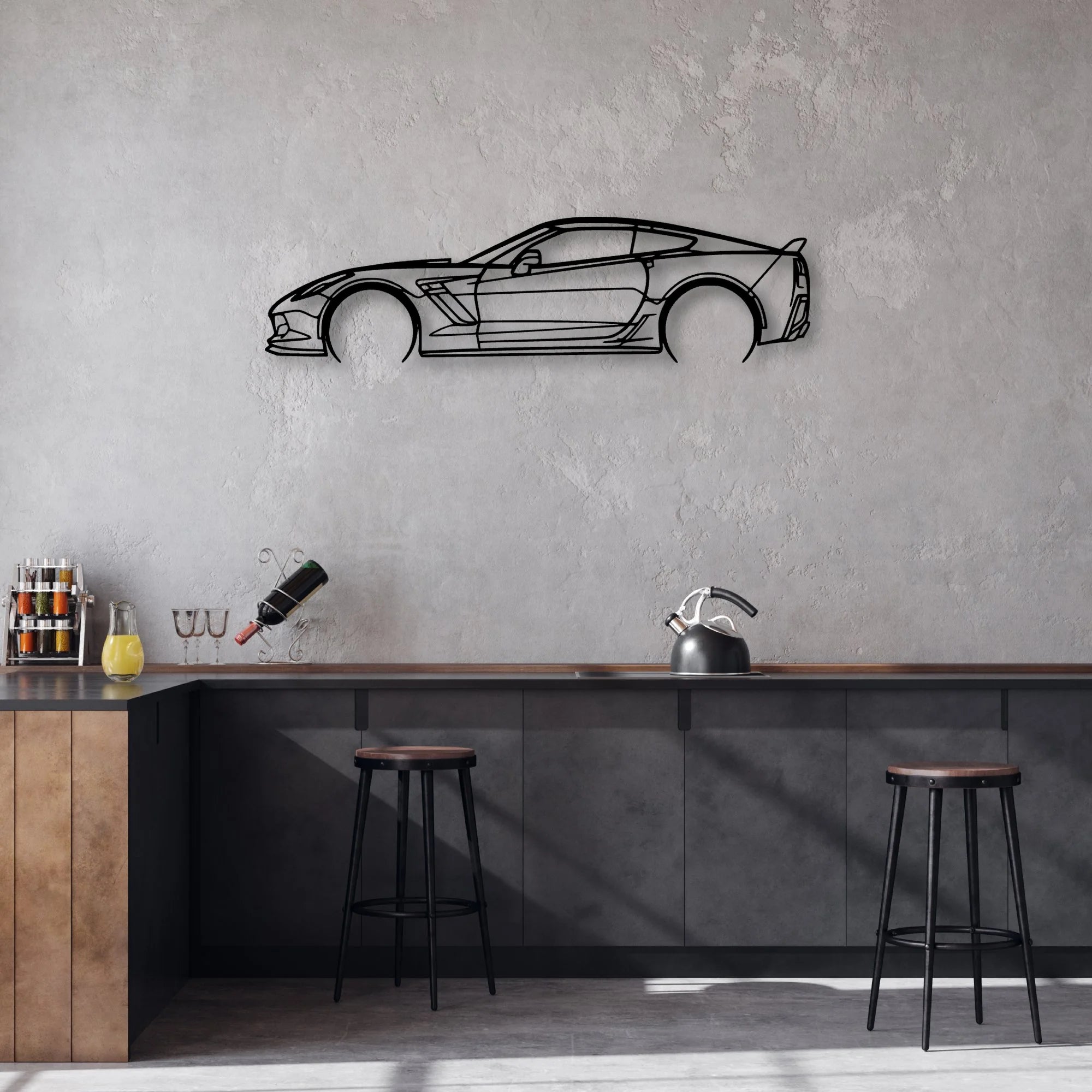 Z06 2LZ 2016 Classic Silhouette Metal Wall Art - Automotive Garage Decor