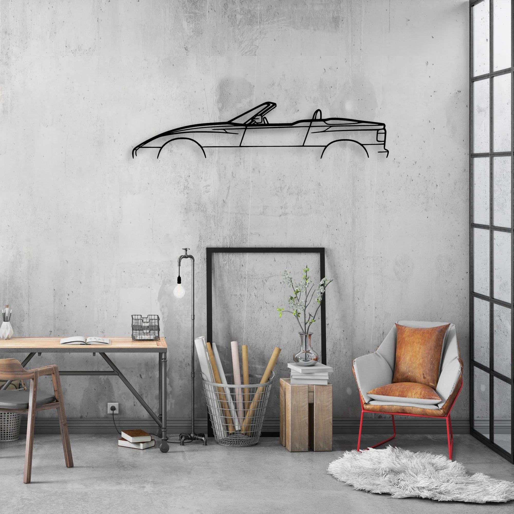 Z1 Classic Silhouette Metal Wall Art - Automotive Garage Decor