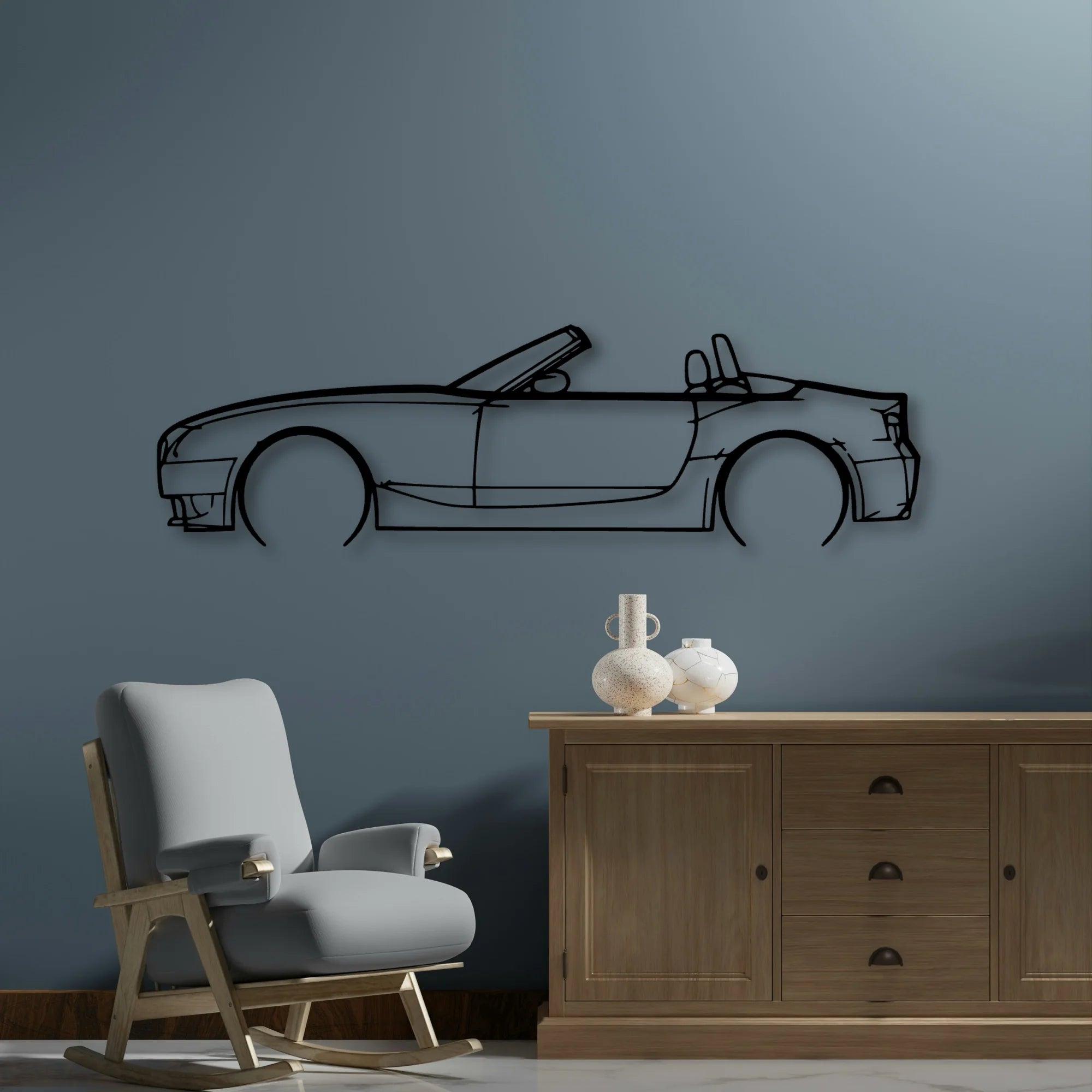 Z4M Roadster E85 2 Classic Silhouette Metal Wall Art - Automotive Garage Decor