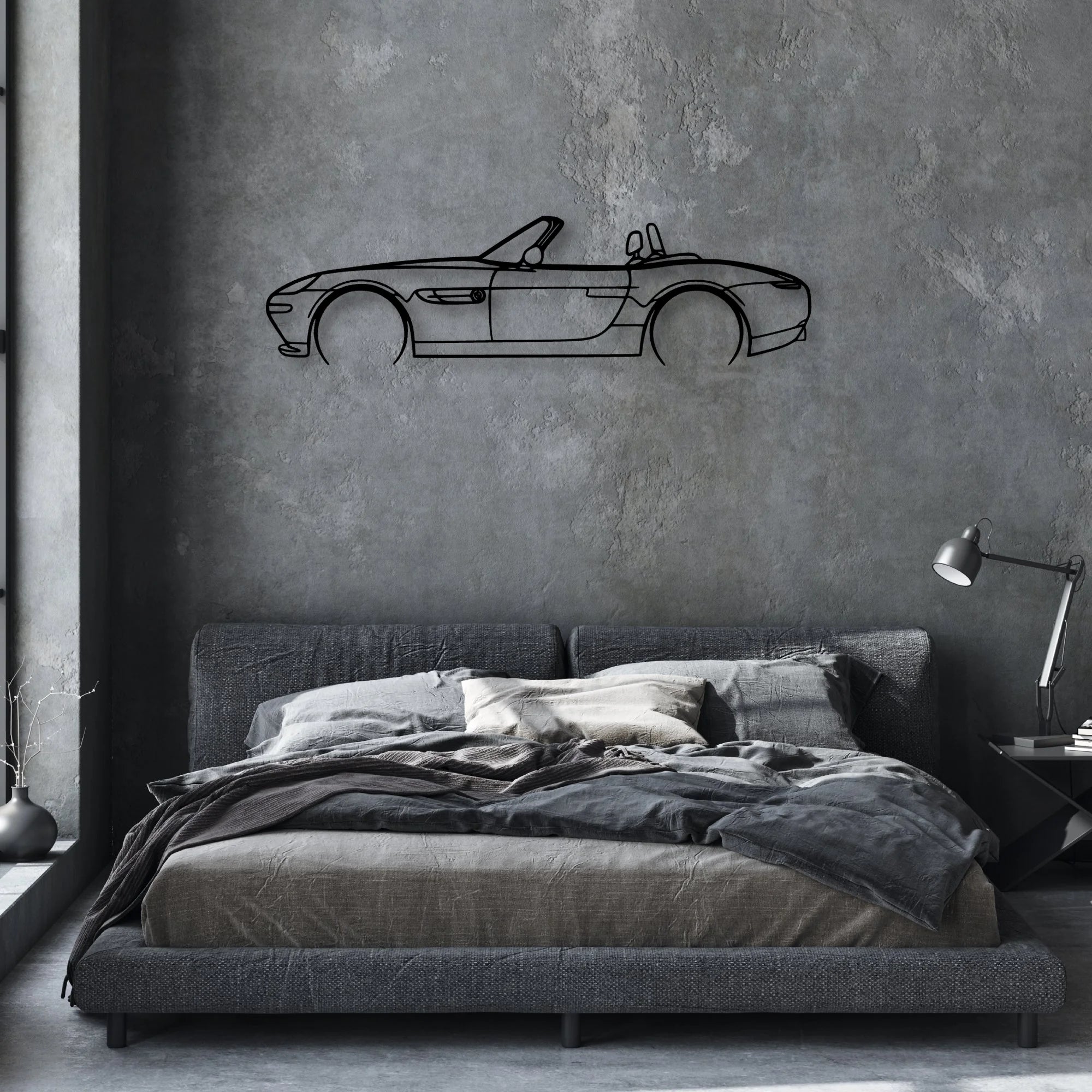 Z8 2 Classic Silhouette Metal Wall Art - Automotive Garage Decor