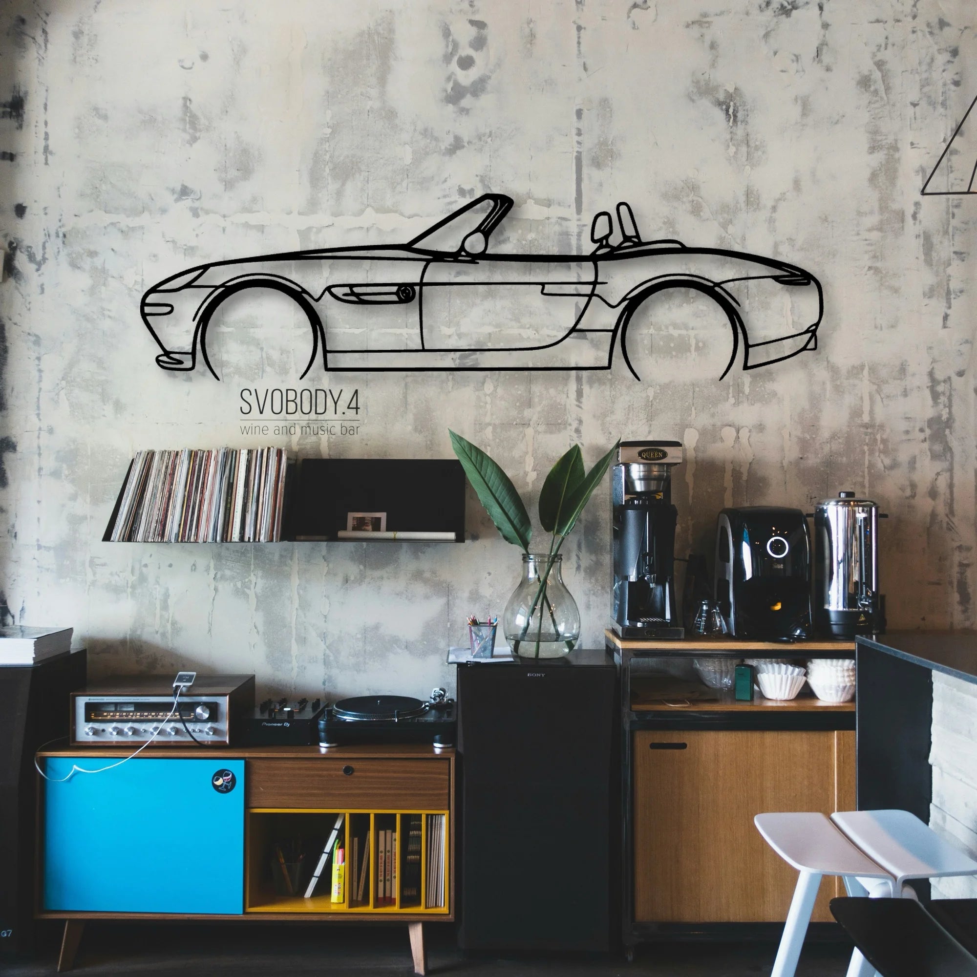 Z8 2 Classic Silhouette Metal Wall Art - Automotive Garage Decor