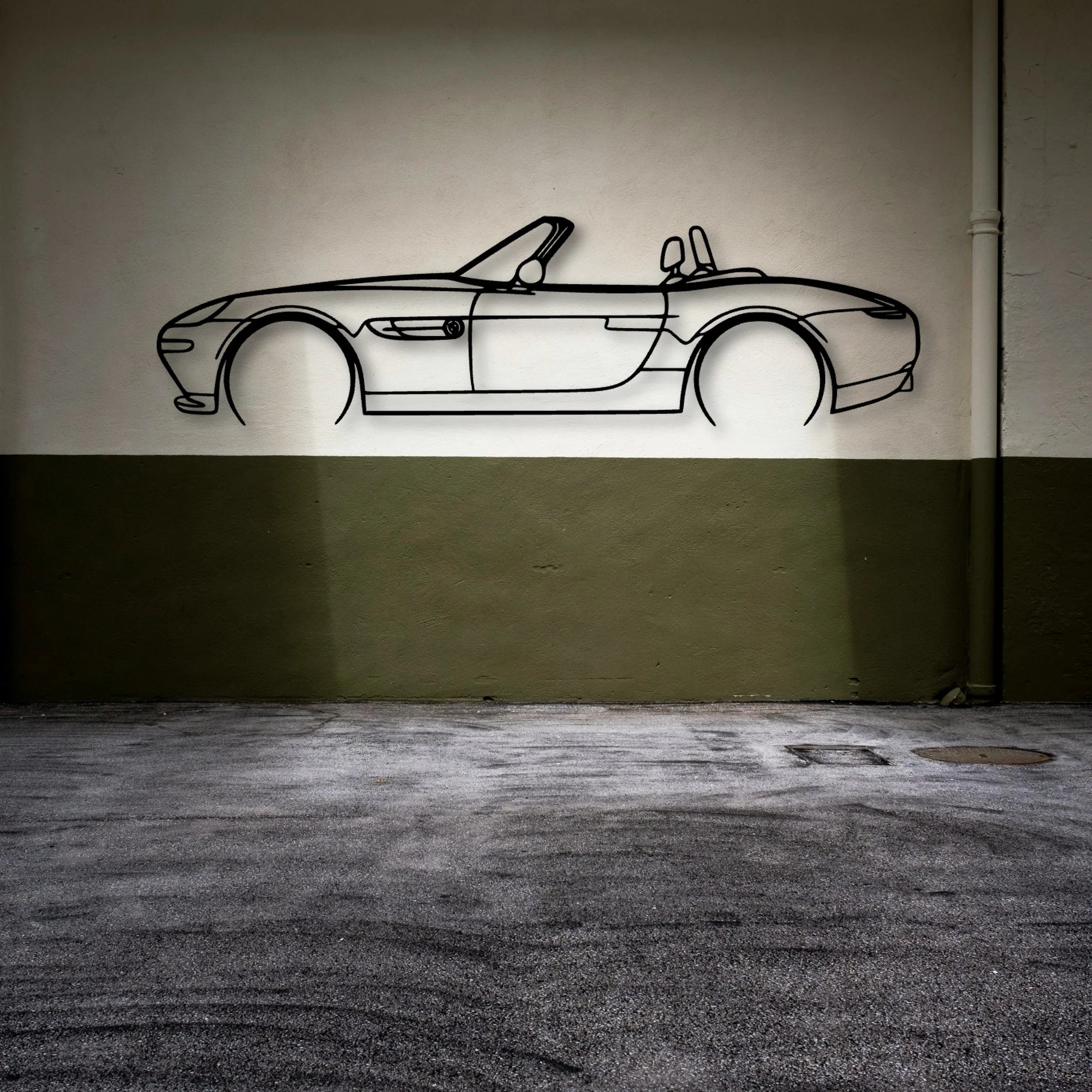Z8 2 Classic Silhouette Metal Wall Art - Automotive Garage Decor