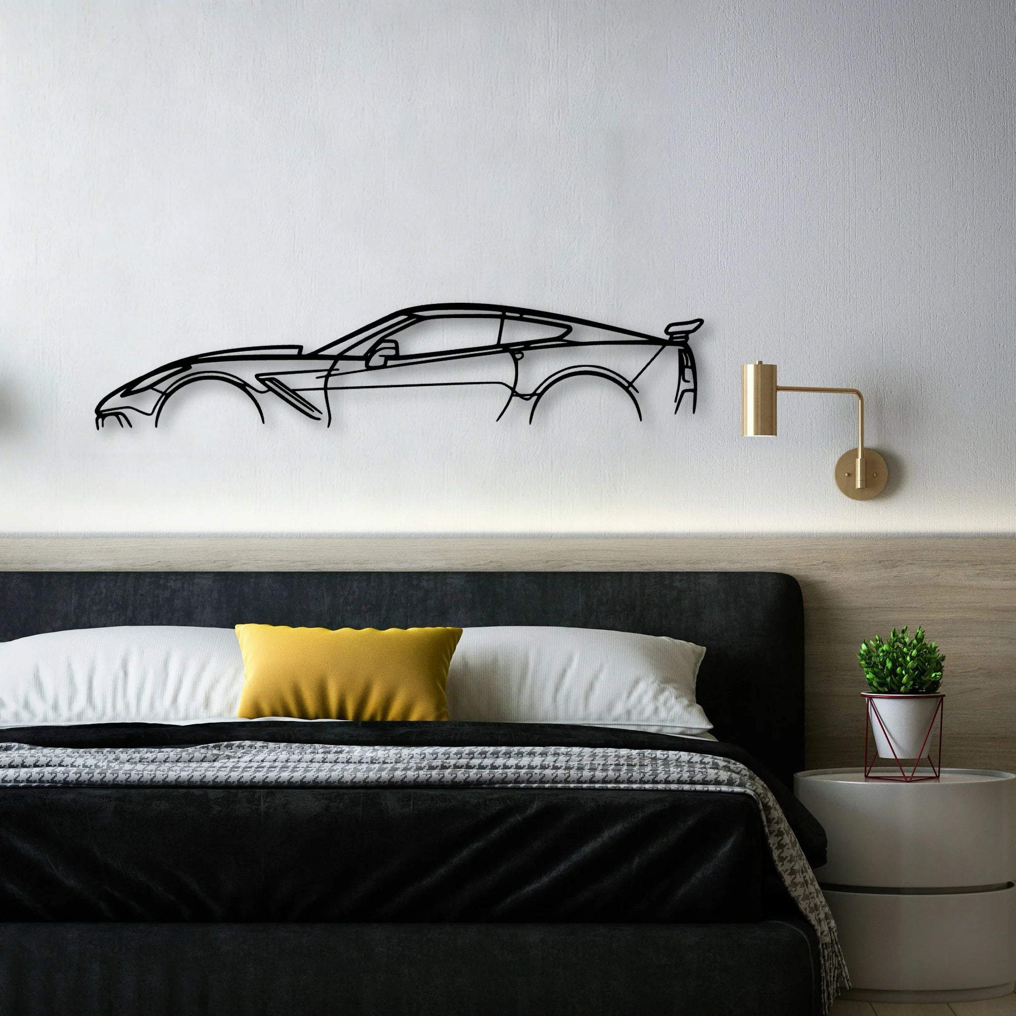 ZR1 C7 Classic Silhouette Metal Wall Art - Automotive Garage Decor