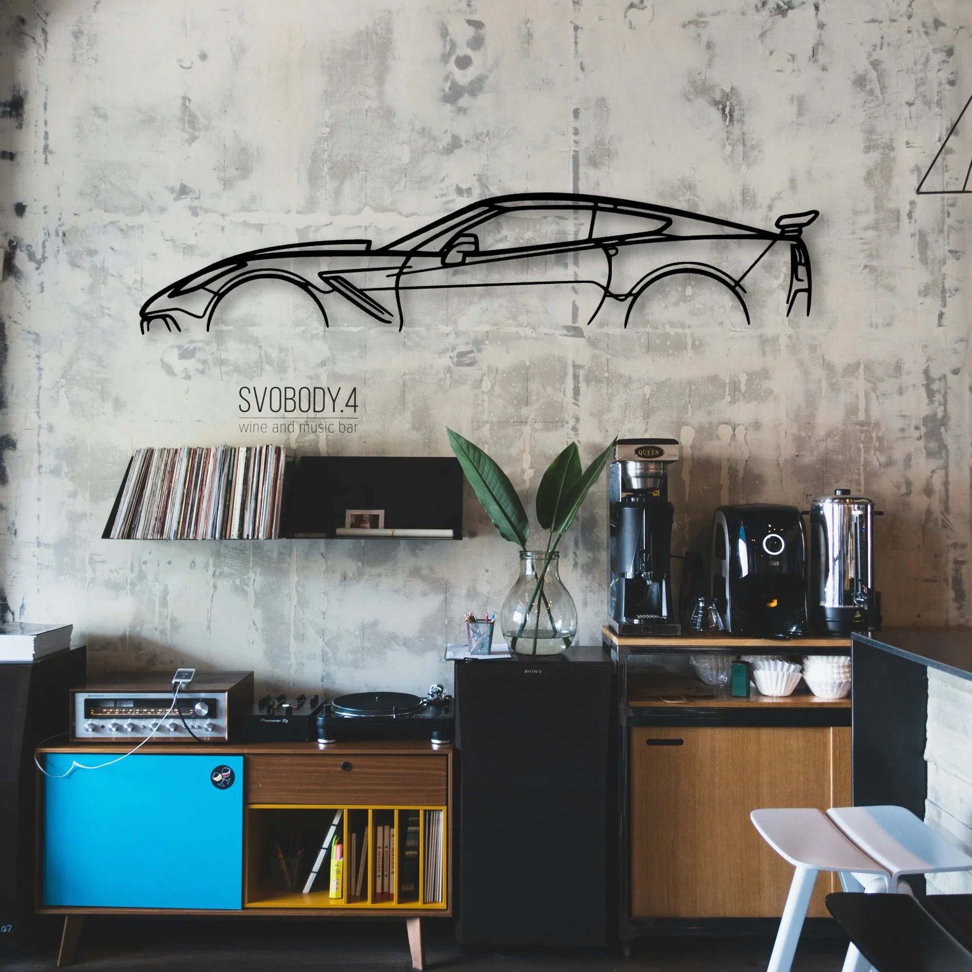 ZR1 C7 Classic Silhouette Metal Wall Art - Automotive Garage Decor