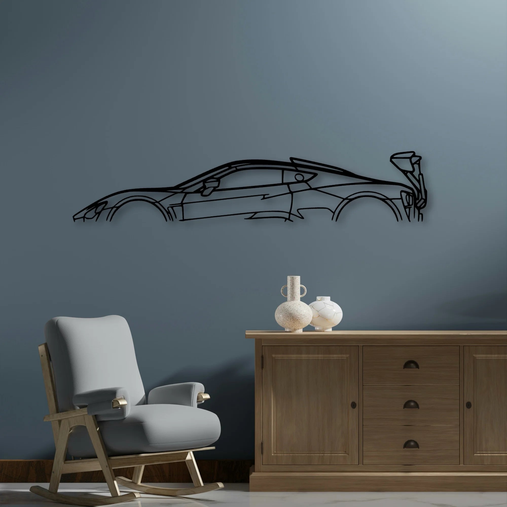 Zenvo TSR 2020 Classic Silhouette Metal Wall Art - Automotive Garage Decor