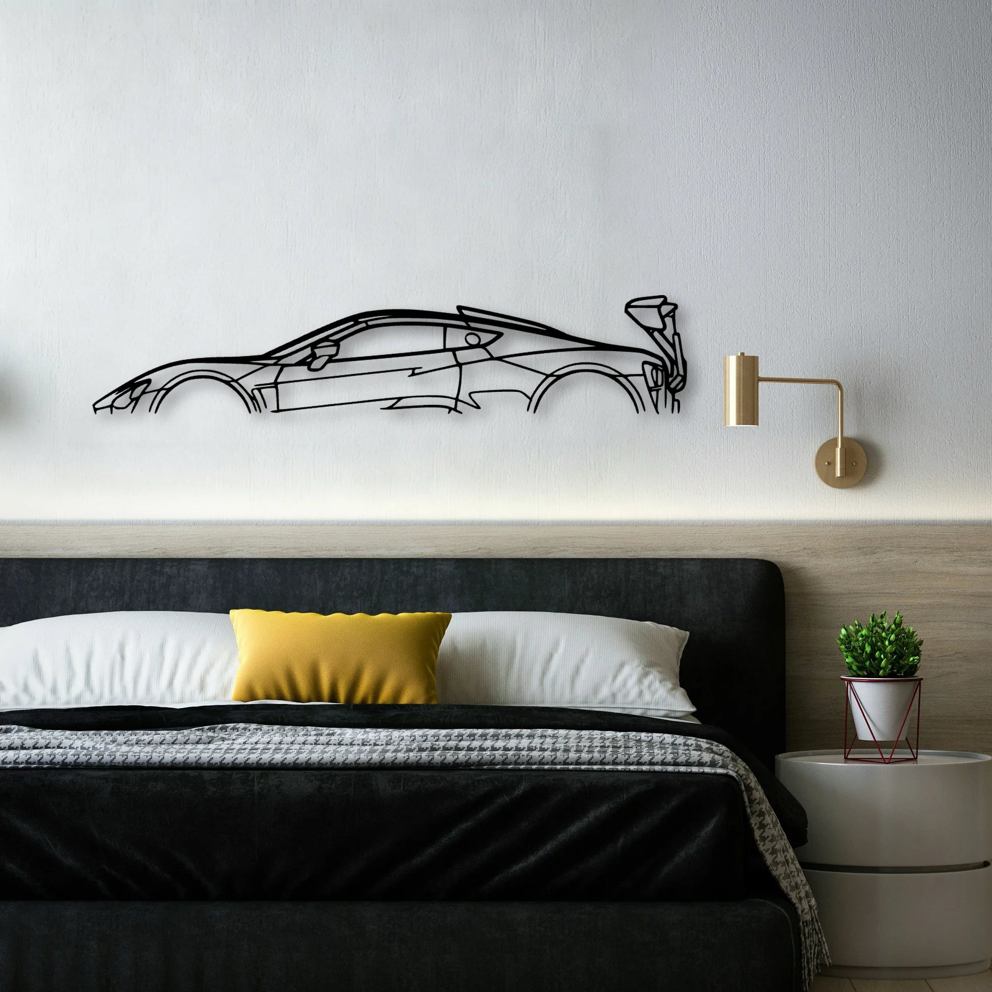 Zenvo TSR 2020 Classic Silhouette Metal Wall Art - Automotive Garage Decor