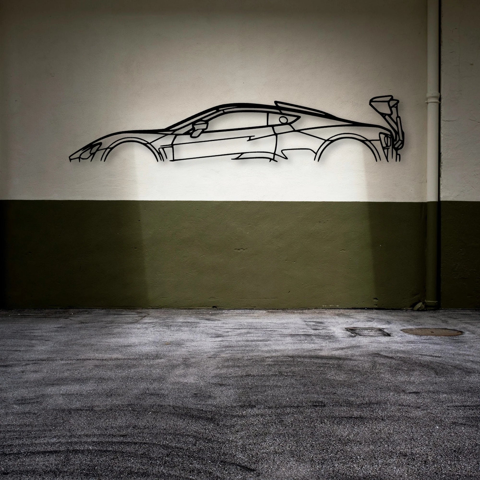 Zenvo TSR 2020 Classic Silhouette Metal Wall Art - Automotive Garage Decor