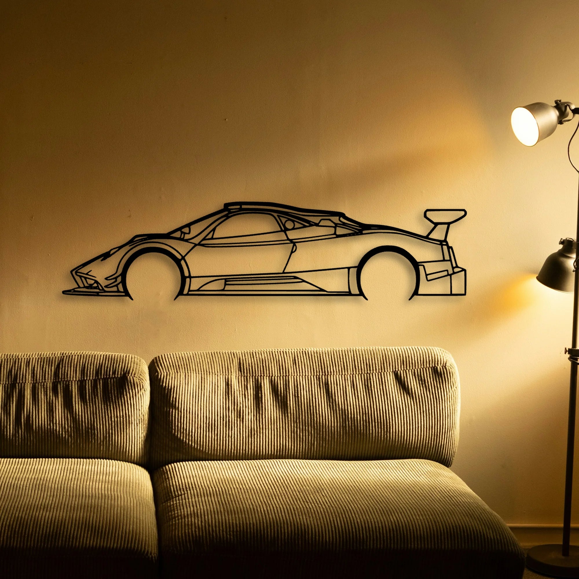 Zonda R 2008 Classic Silhouette Metal Wall Art - Automotive Garage Decor