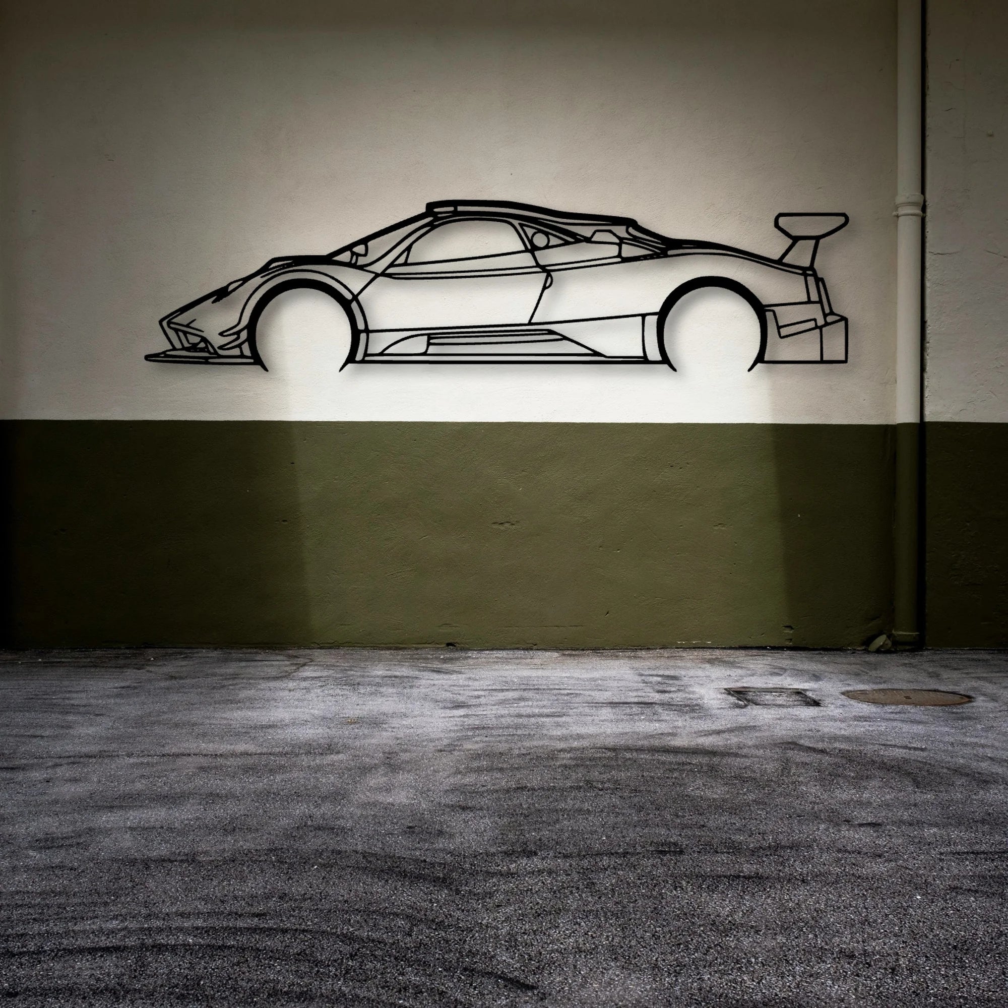 Zonda R 2008 Classic Silhouette Metal Wall Art - Automotive Garage Decor