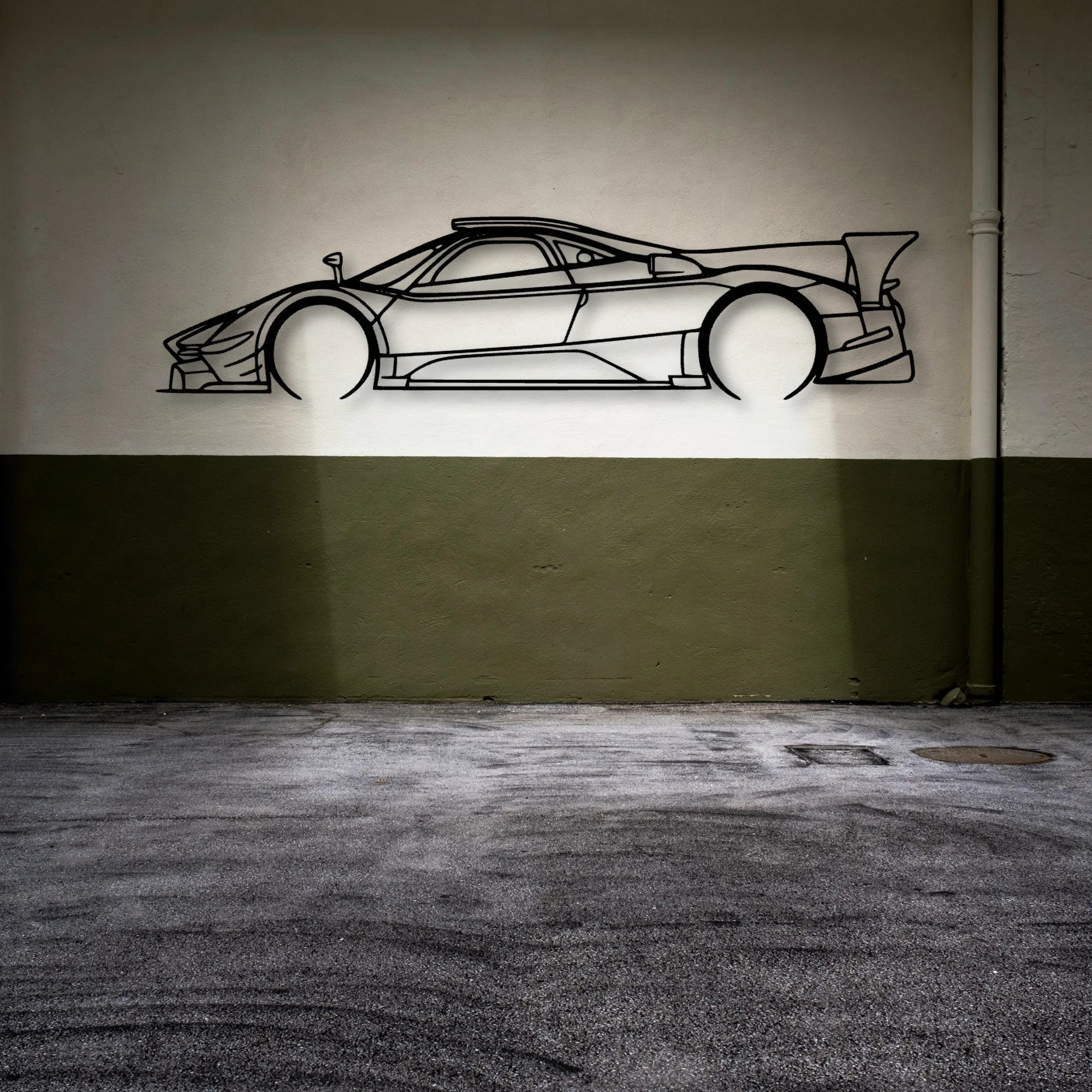 Zonda R Evo Classic Silhouette Metal Wall Art - Automotive Garage Decor
