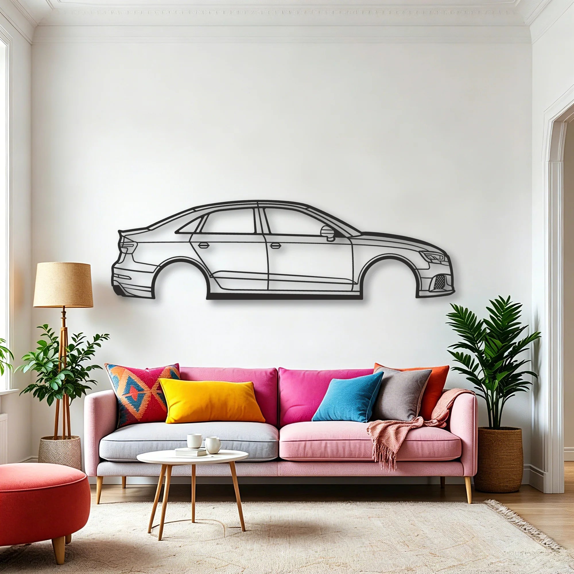 A RS3 Classic Silhouette Metal Wall Art - Automotive Garage Decor