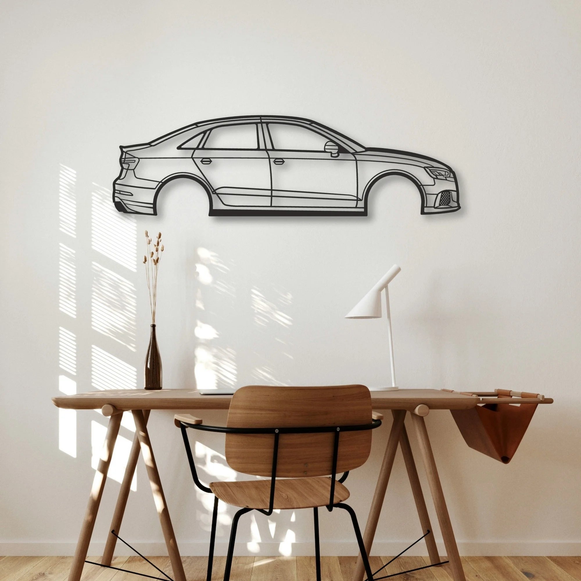 A RS3 Classic Silhouette Metal Wall Art - Automotive Garage Decor