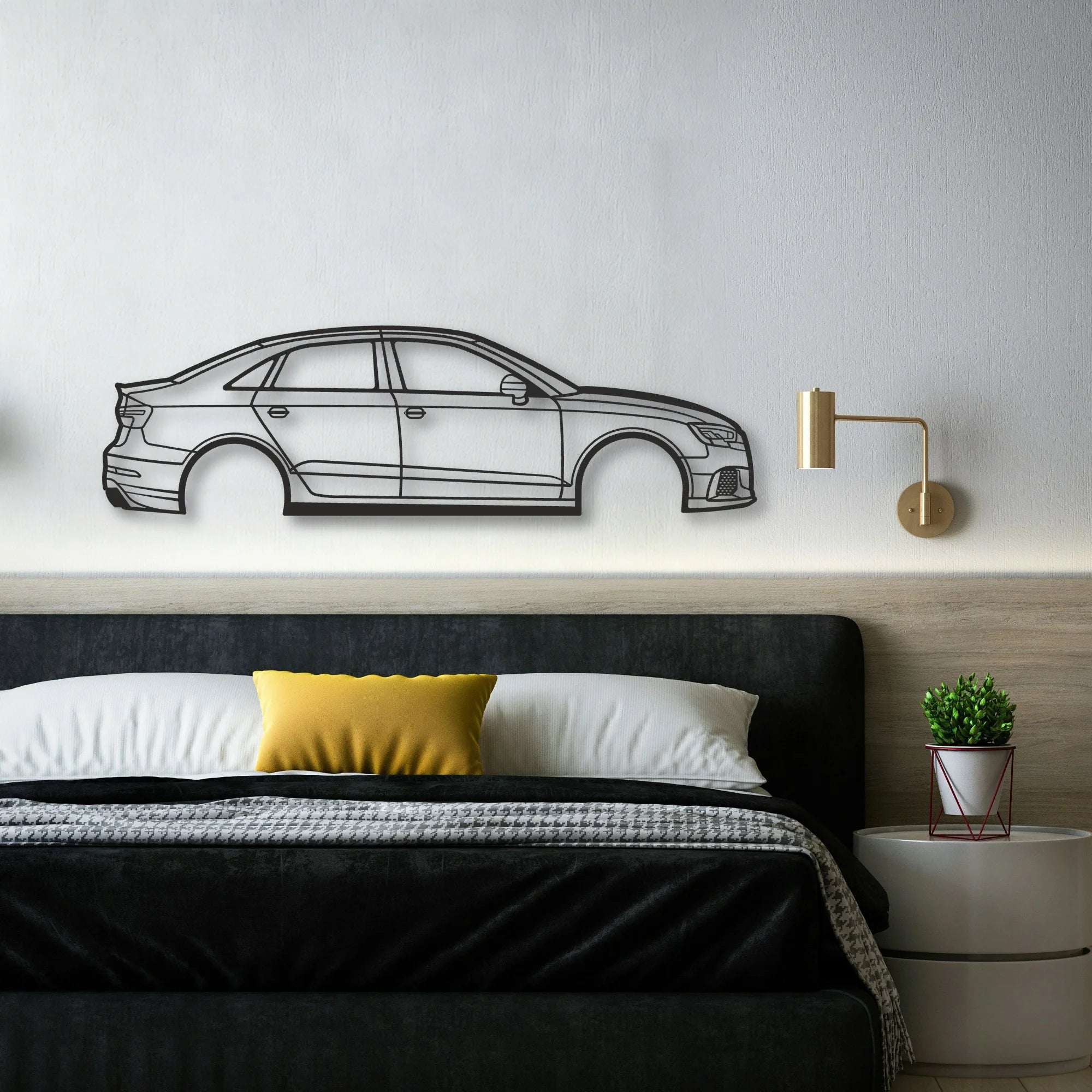 A RS3 Classic Silhouette Metal Wall Art - Automotive Garage Decor