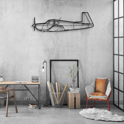 A23 24 Musketeer 3 Classic Aircraft Silhouette Metal Wall Art - Aviation Hangar Decor
