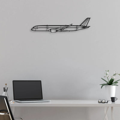A350 2 Classic Aircraft Silhouette Metal Wall Art - Aviation Hangar Decor
