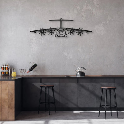A400M Atlas 2 Classic Aircraft Silhouette Metal Wall Art - Aviation Hangar Decor