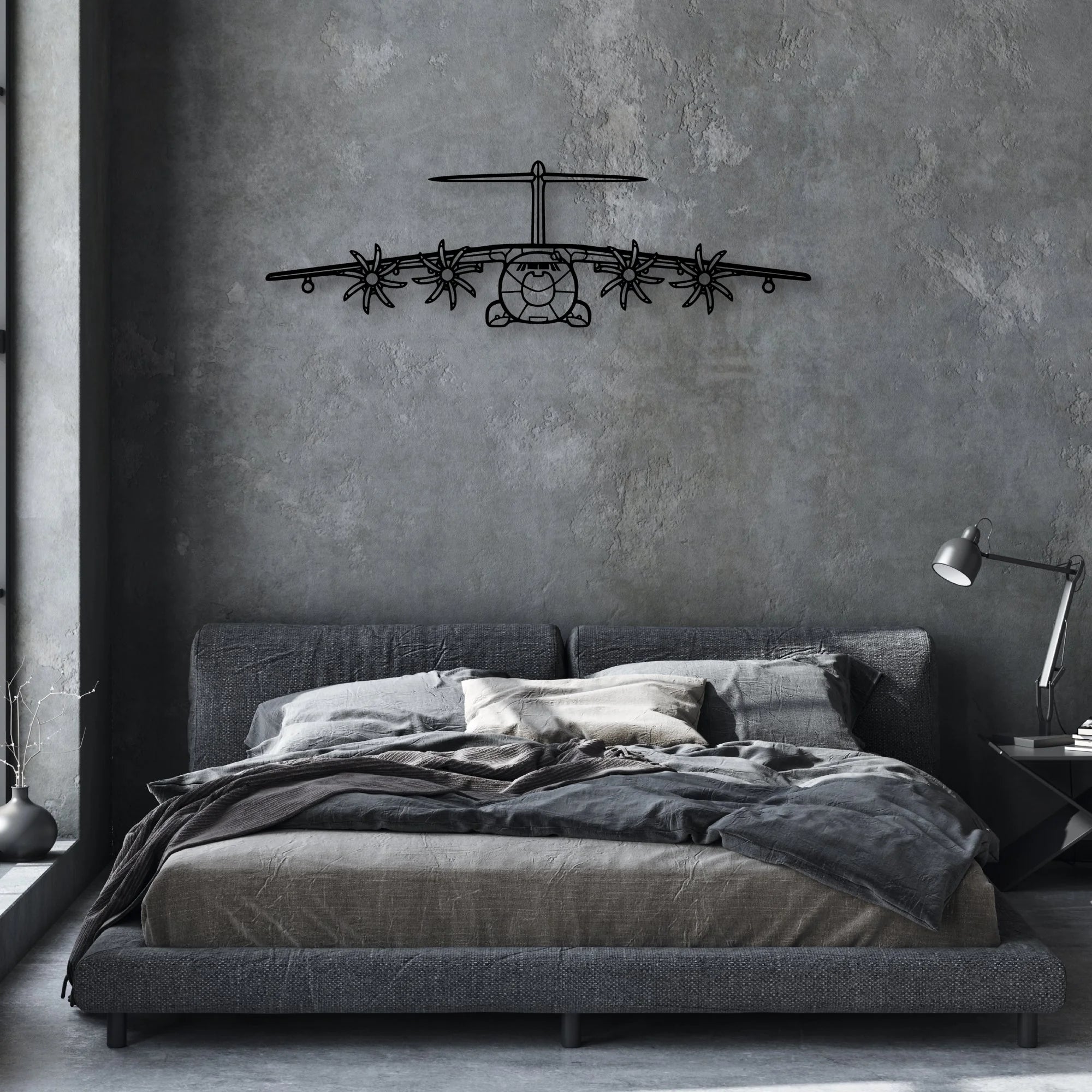 A400M Atlas 2 Classic Aircraft Silhouette Metal Wall Art - Aviation Hangar Decor