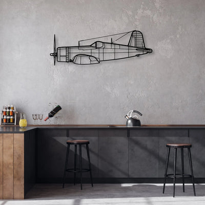 A6M2 Zero Classic Aircraft Silhouette Metal Wall Art - Aviation Hangar Decor