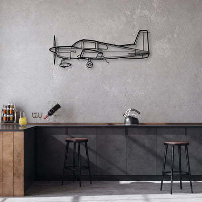 AA-5 Classic Aircraft Silhouette Metal Wall Art - Aviation Hangar Decor