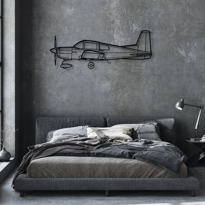 AA-5 Classic Aircraft Silhouette Metal Wall Art - Aviation Hangar Decor