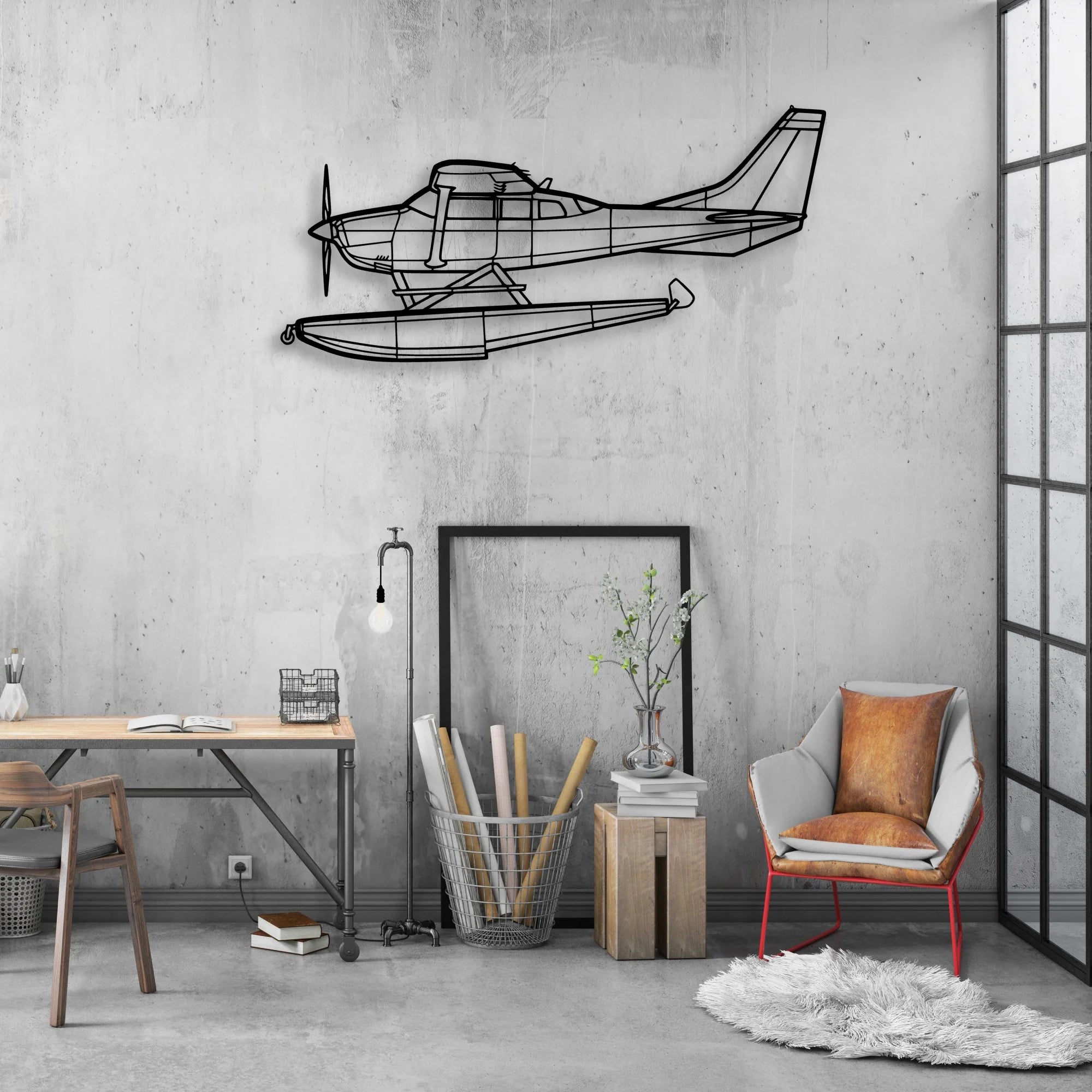 Aerostar 601P Classic Aircraft Silhouette Metal Wall Art - Aviation Hangar Decor
