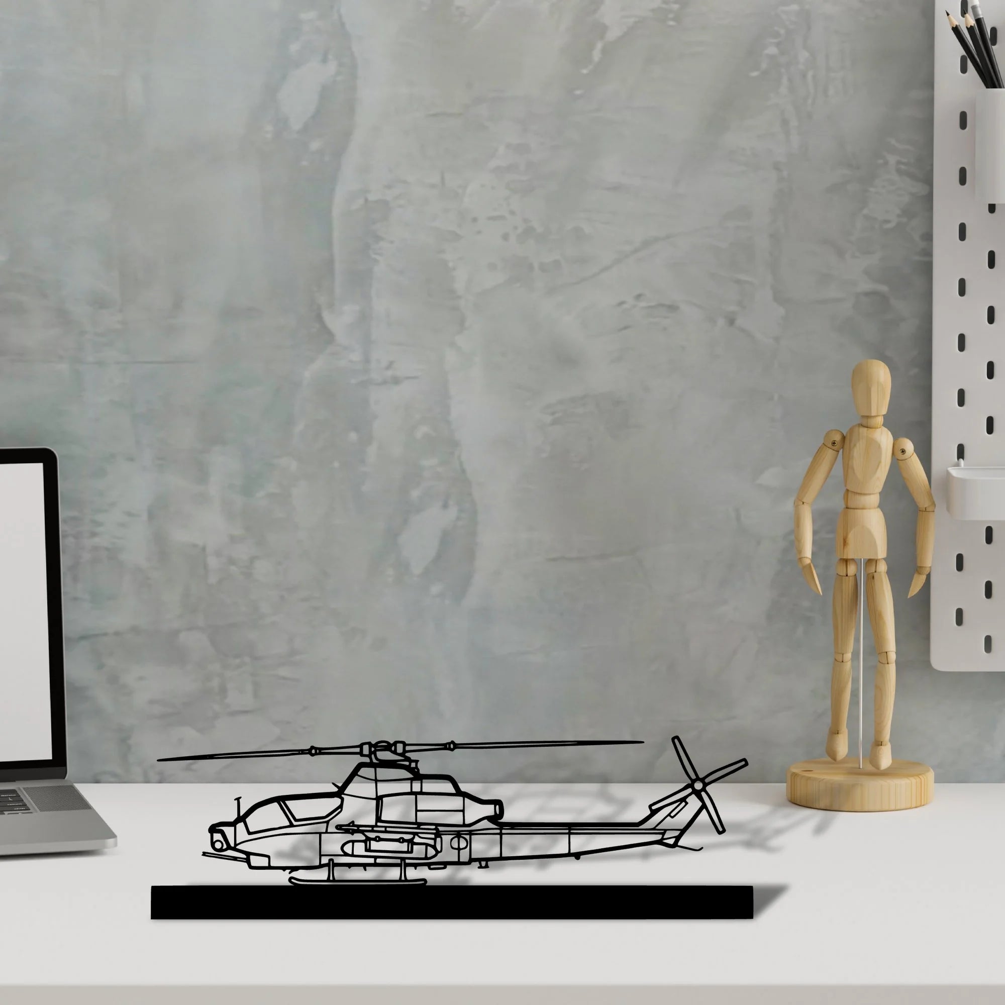 ah-1z-viper Silhouette Metal Art Stand - Aero Silhouette