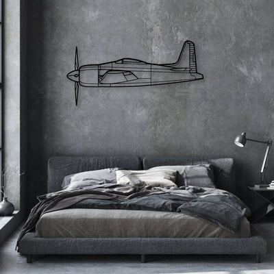 AS SA-202 Bravo Classic Aircraft Silhouette Metal Wall Art - Aviation Hangar Decor