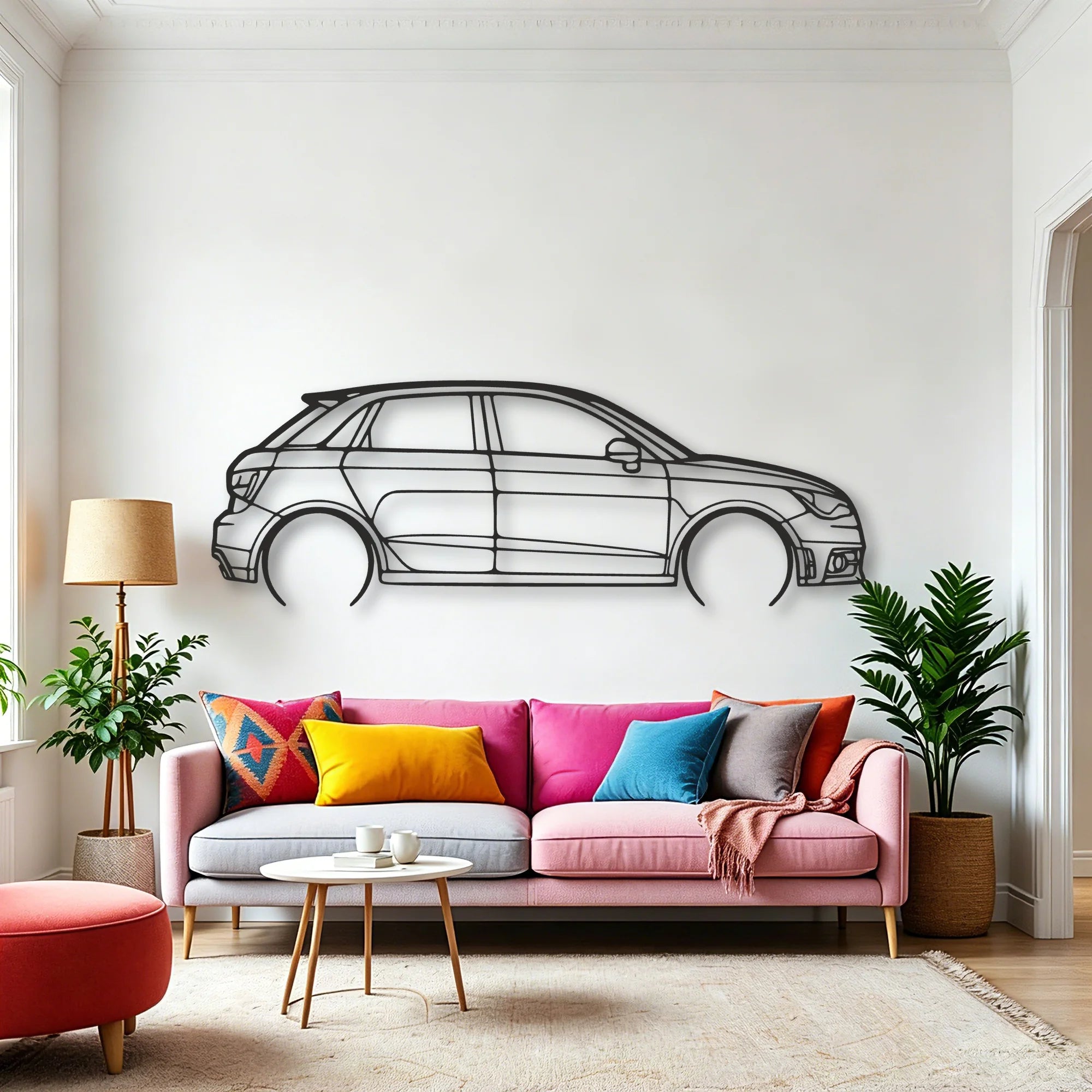 Audi A1 Classic Silhouette Metal Wall Art - Automotive Garage Decor