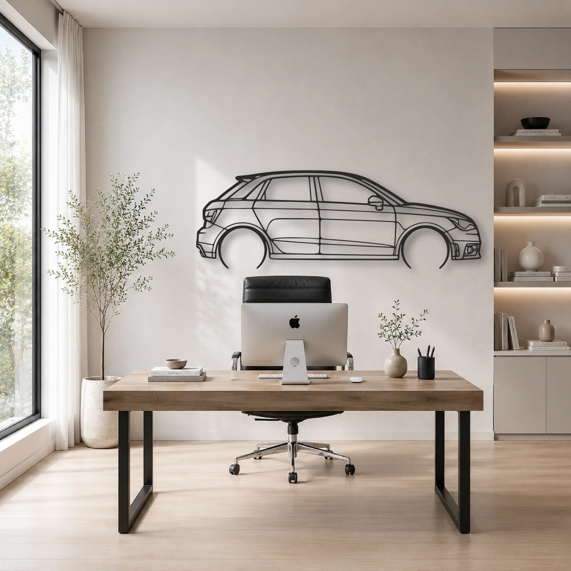Audi A1 Classic Silhouette Metal Wall Art - Automotive Garage Decor