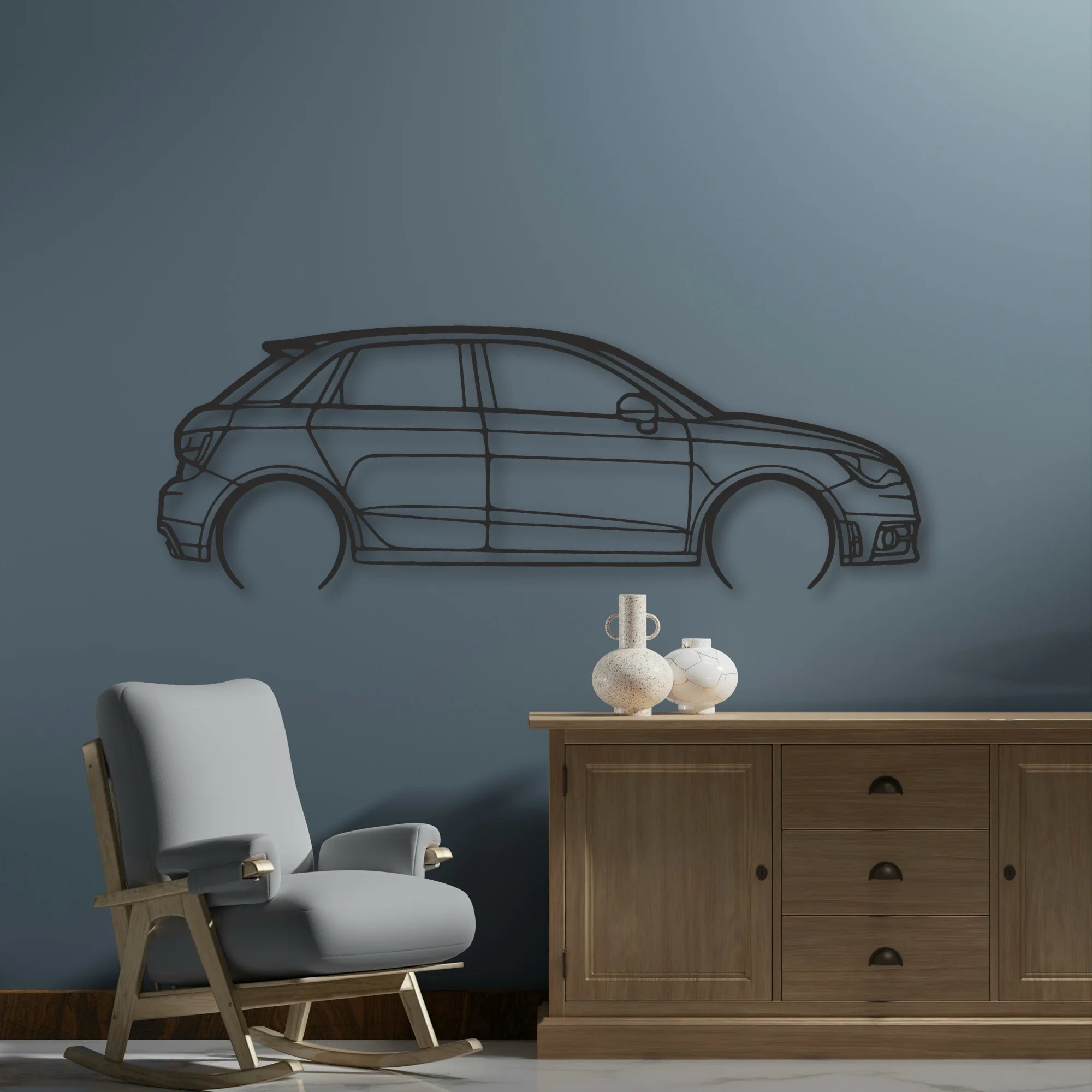 Audi A1 Classic Silhouette Metal Wall Art - Automotive Garage Decor