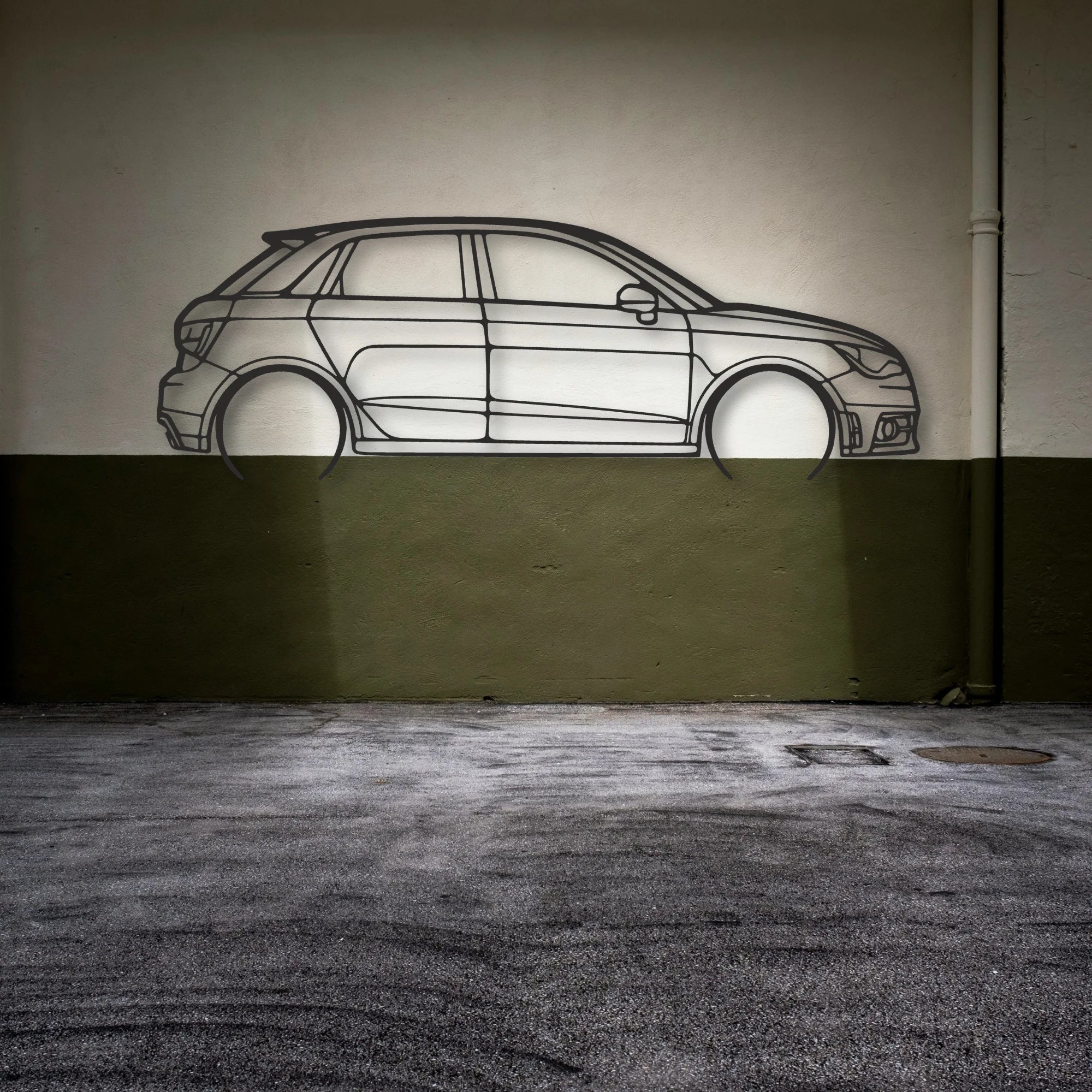 Audi A1 Classic Silhouette Metal Wall Art - Automotive Garage Decor