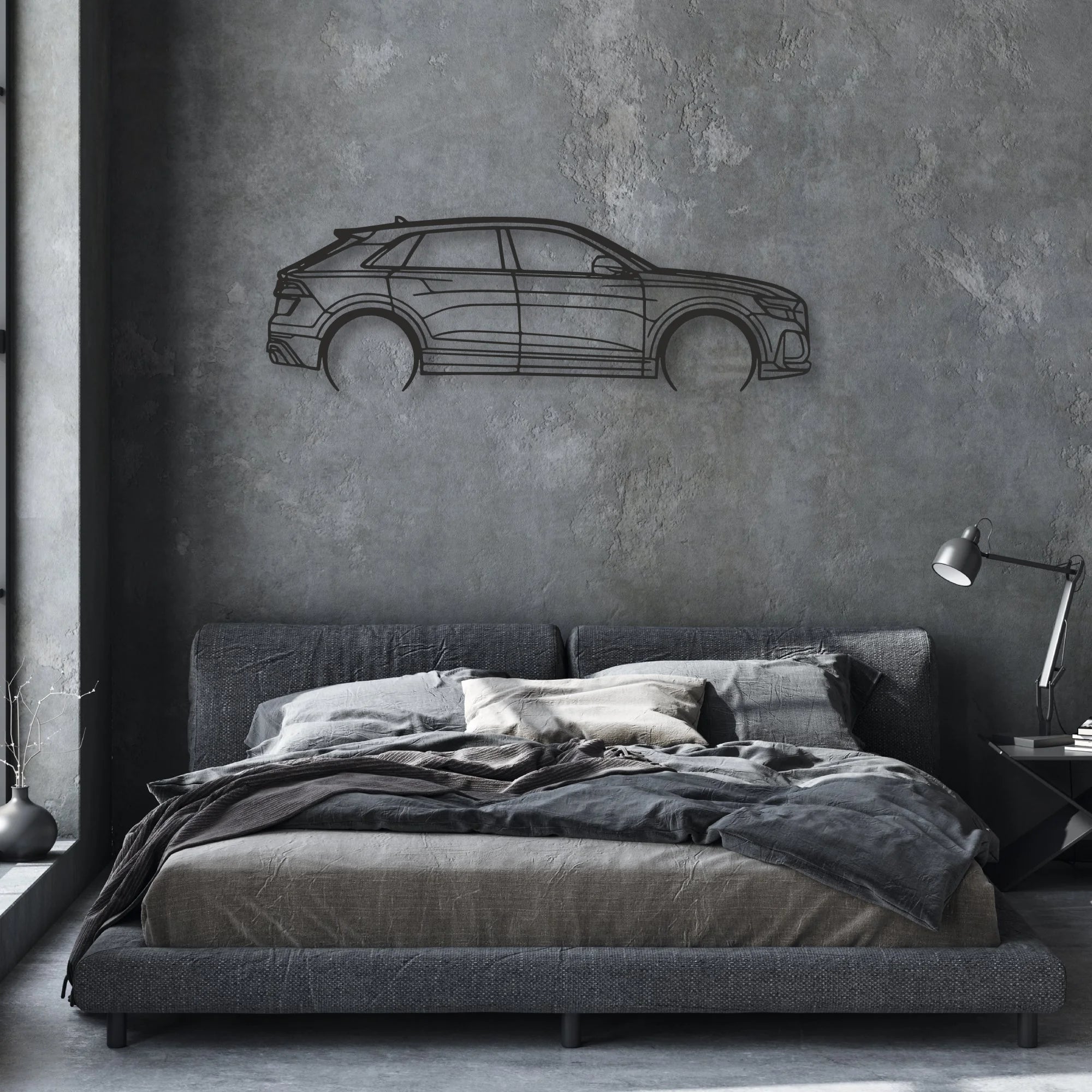 audi q8 Classic Silhouette Metal Wall Art - Automotive Garage Decor